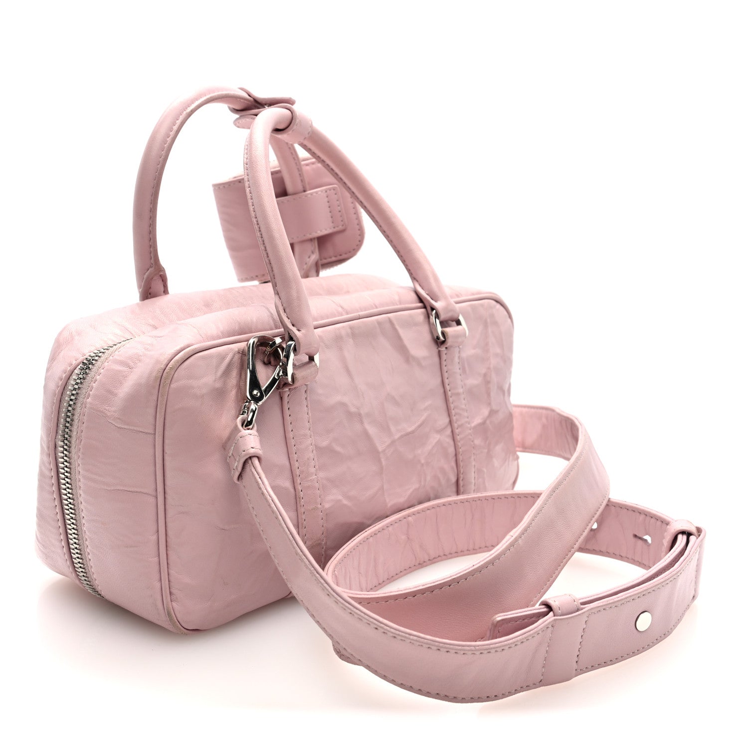 Nappa Antique Small Re-Edition 2001 Two Handle Crossbody Bag Alabastro