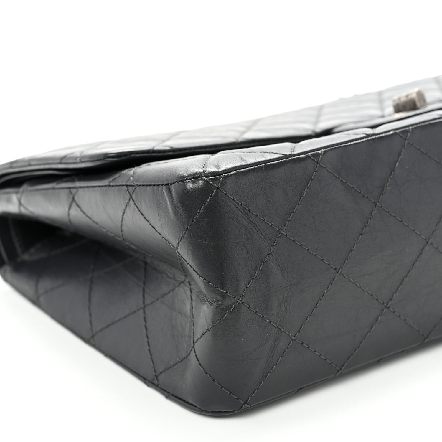 Aged Calfskin Quilted 2.55 Reissue 227 Flap Dark Grey