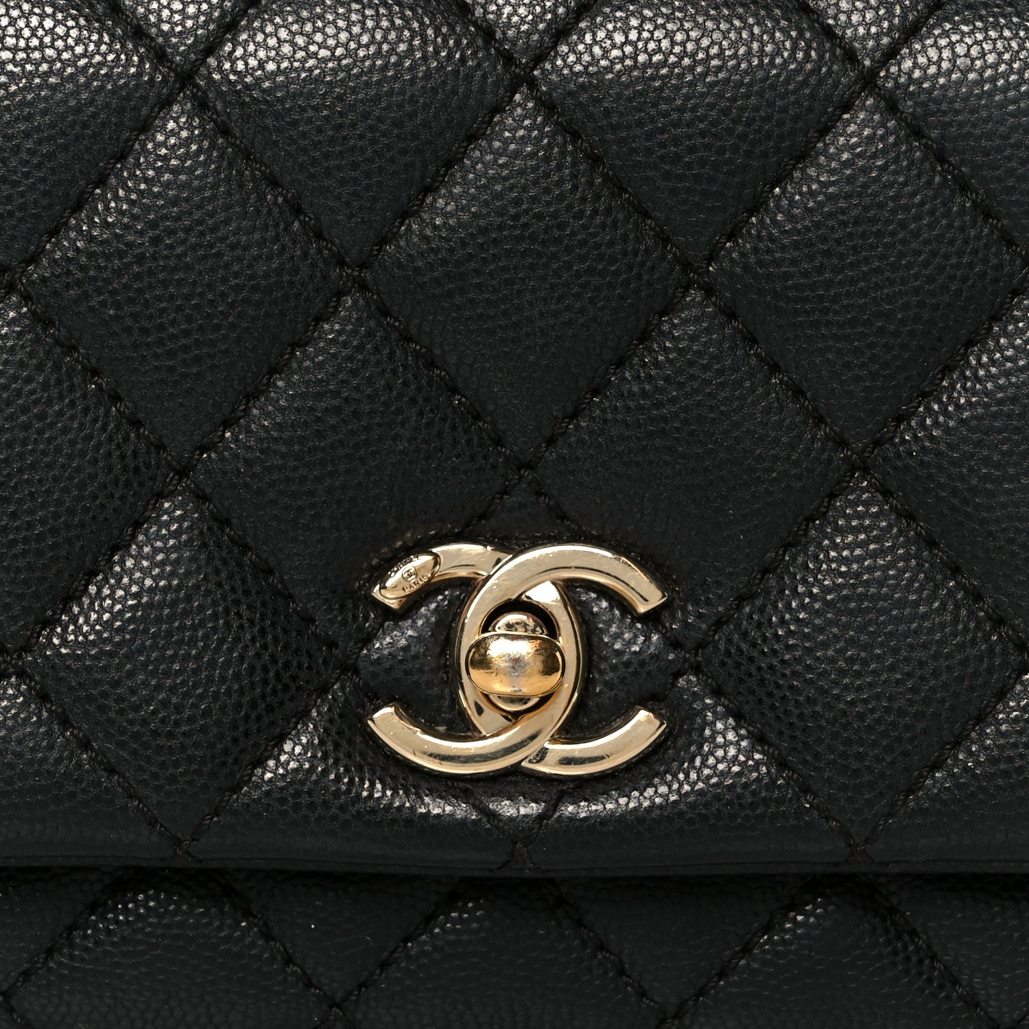 Caviar Quilted Extra Mini Coco Handle Flap Black