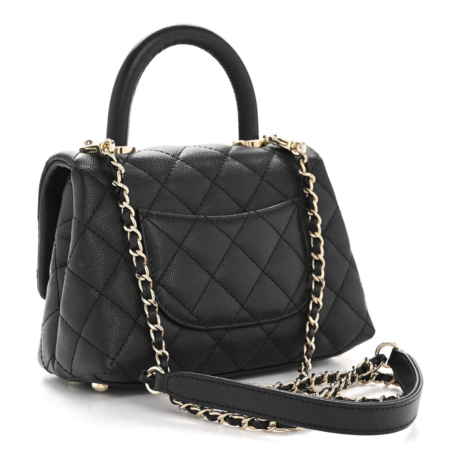 Caviar Quilted Extra Mini Coco Handle Flap Black