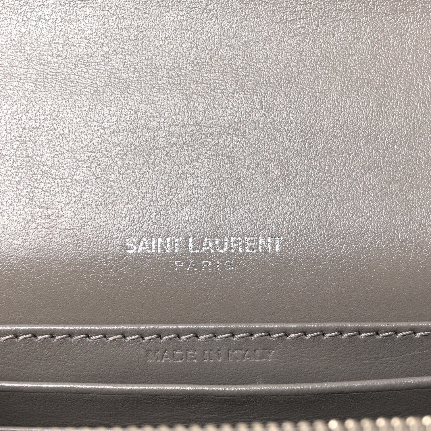 Calfskin Crocodile Embossed Monogram Sunset Chain Wallet Grey