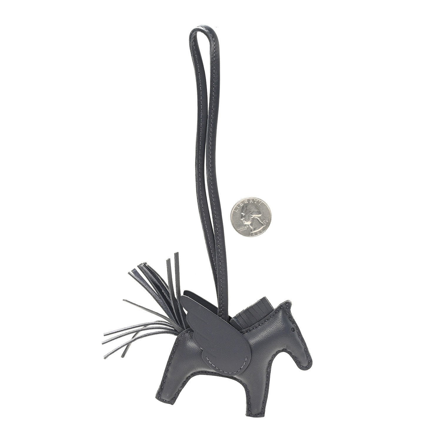 Milo Lambskin Grigri Rodeo Pegase Horse Bag Charm PM Ardoise
