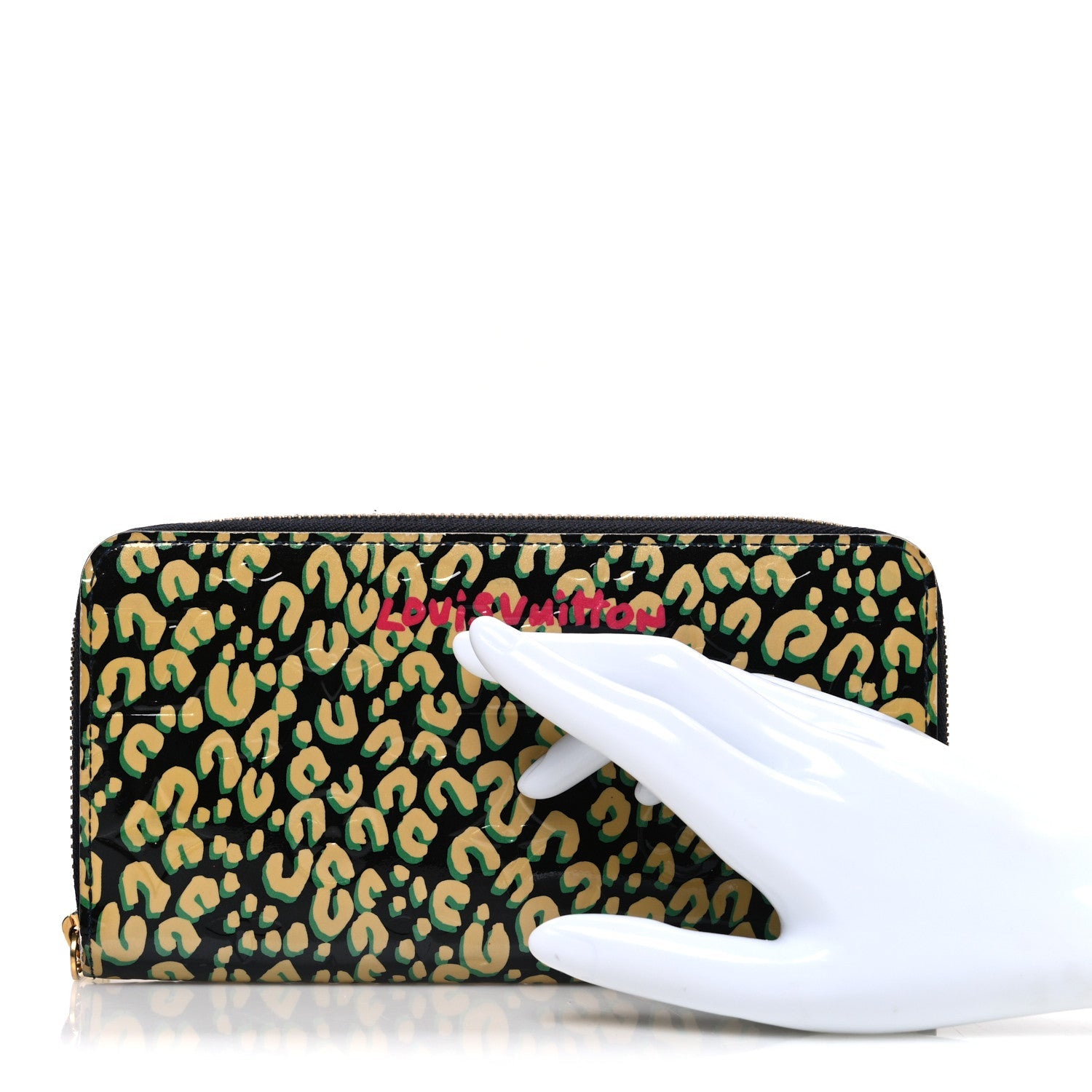 Vernis Leopard Zippy Wallet Blue Infini