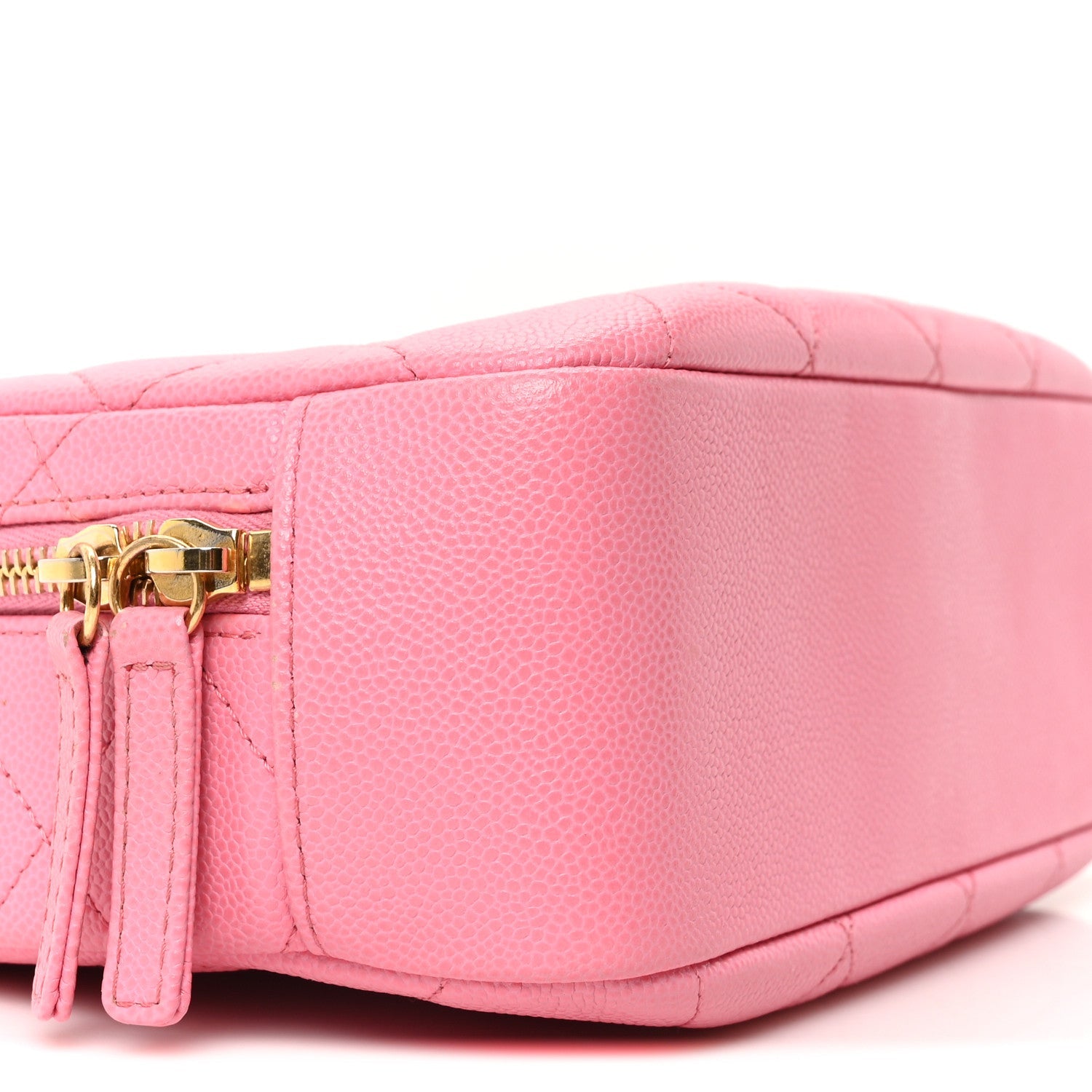 Caviar Quilted Small Top Handle Vanity Case Pink