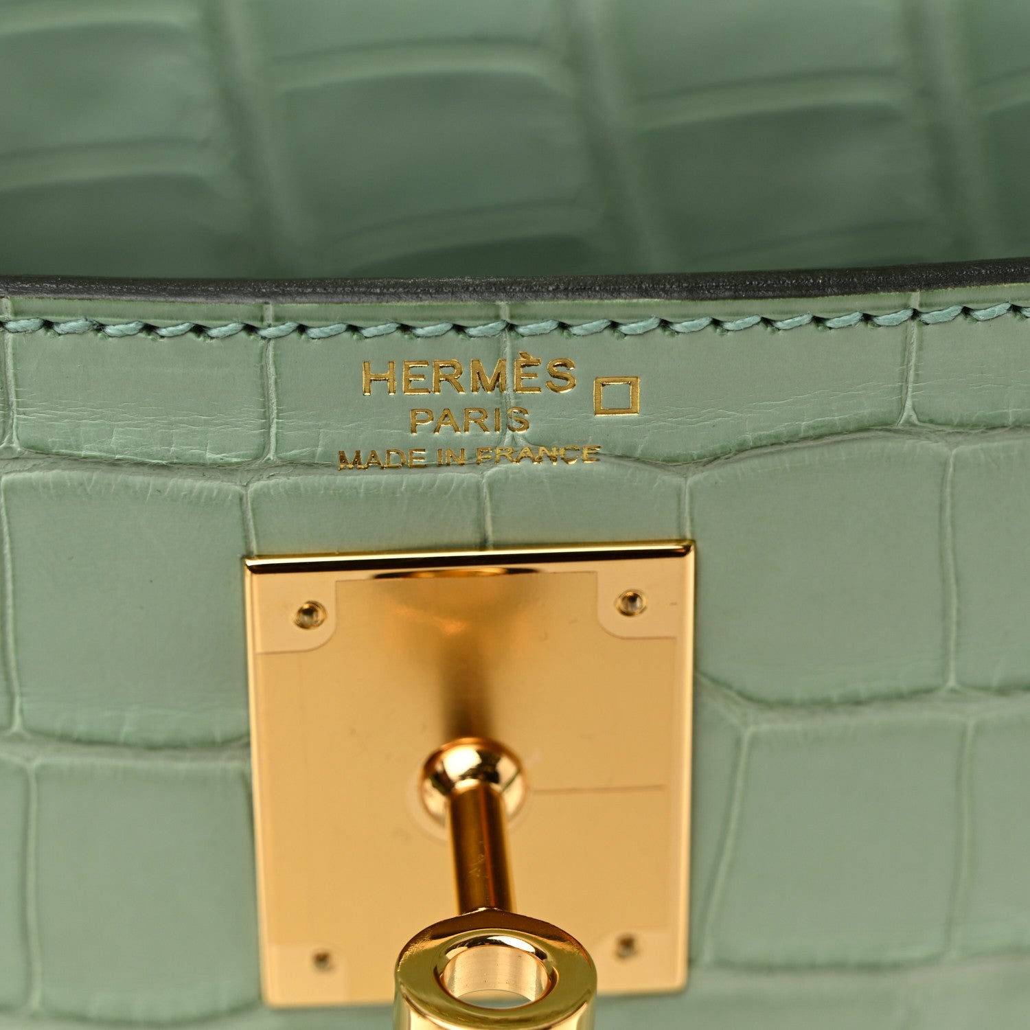 Matte Alligator Kelly Retourne 28 Vert D'eau