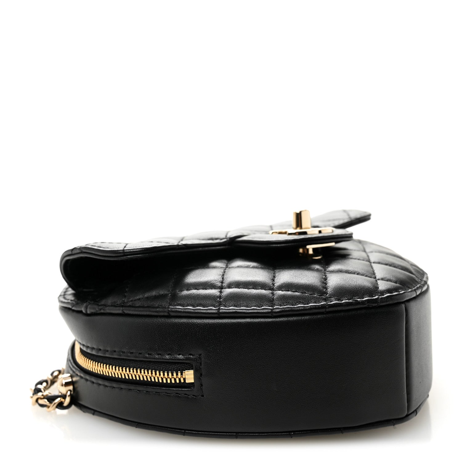 Lambskin Quilted CC In Love Heart Bag Black
