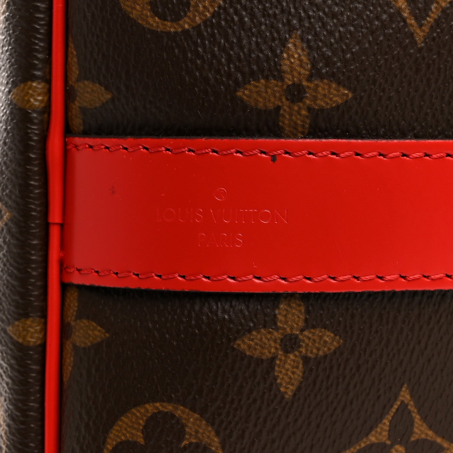 Calfskin Monogram Keepall Bandouliere 50 Coquelicot