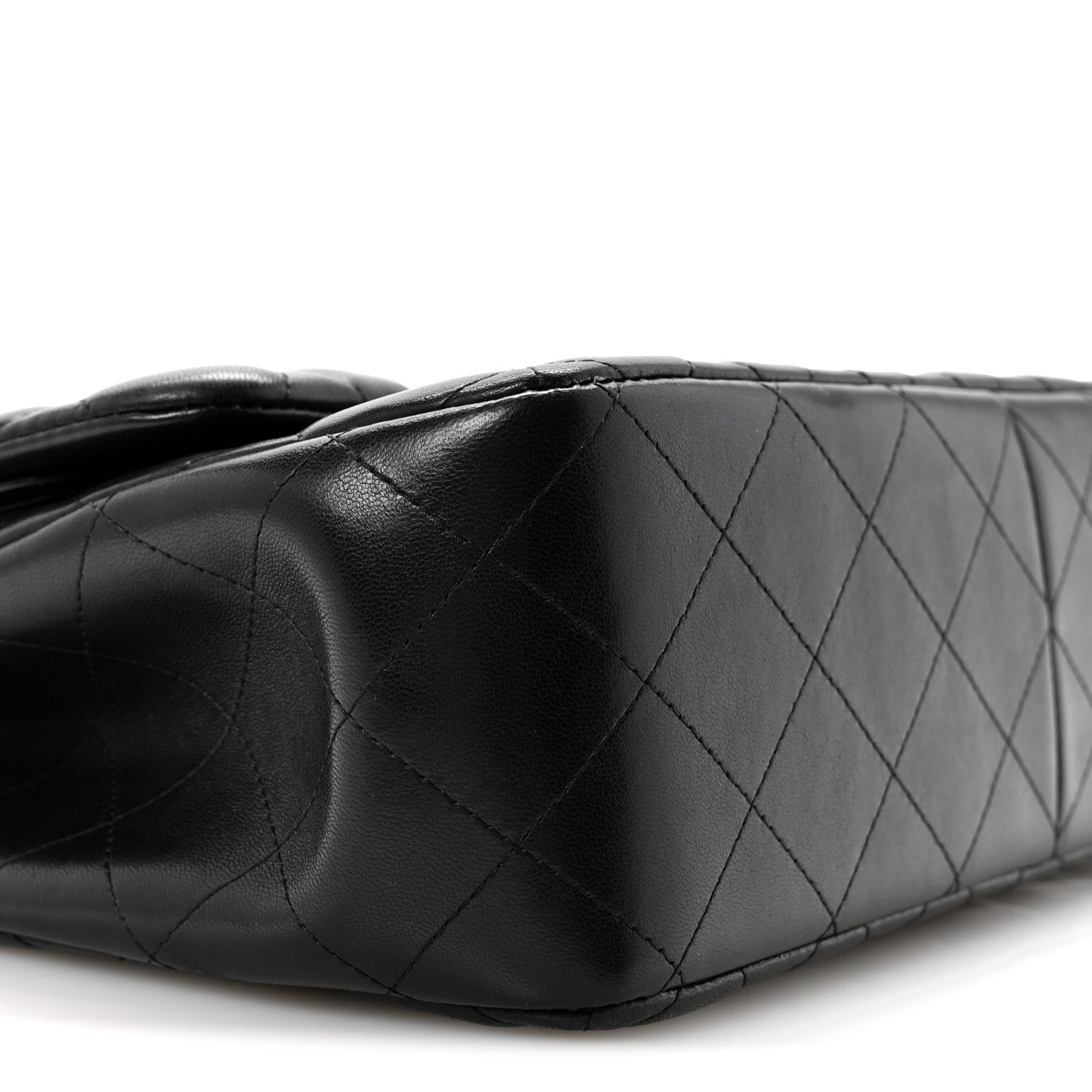 Lambskin Quilted Jumbo Double Flap Black