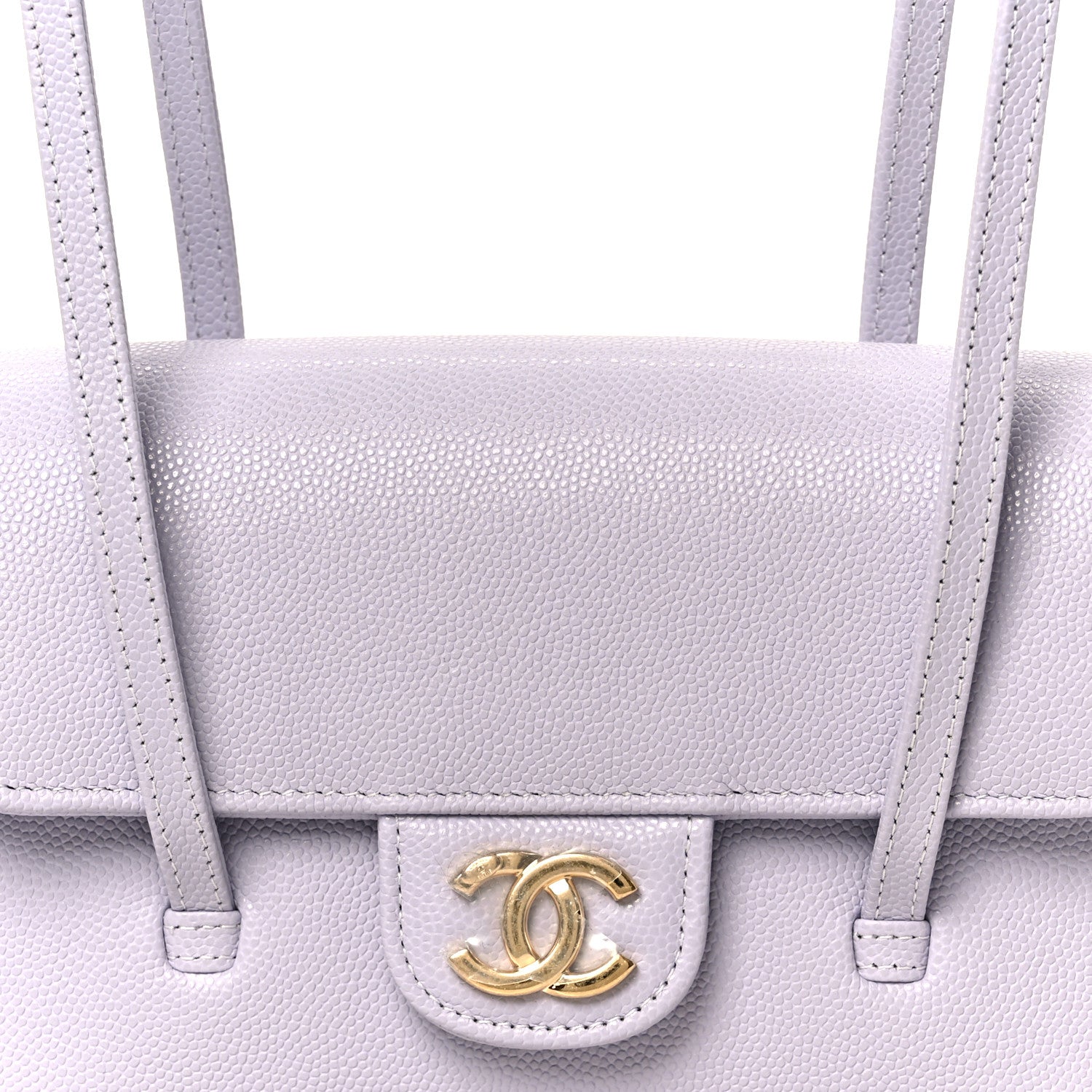 Shiny Caviar Mini Preppy Coco Shoulder Bag Purple