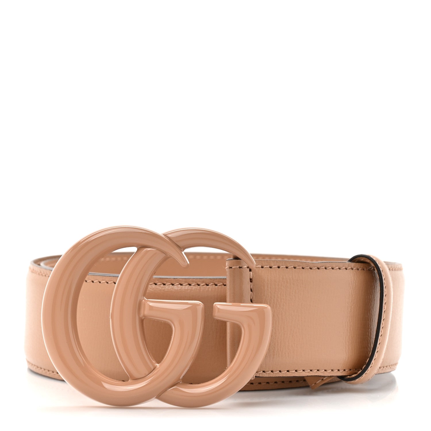 Azalea Calfskin Enamel Monochrome Double G 40mm Belt 80 32 Camelia