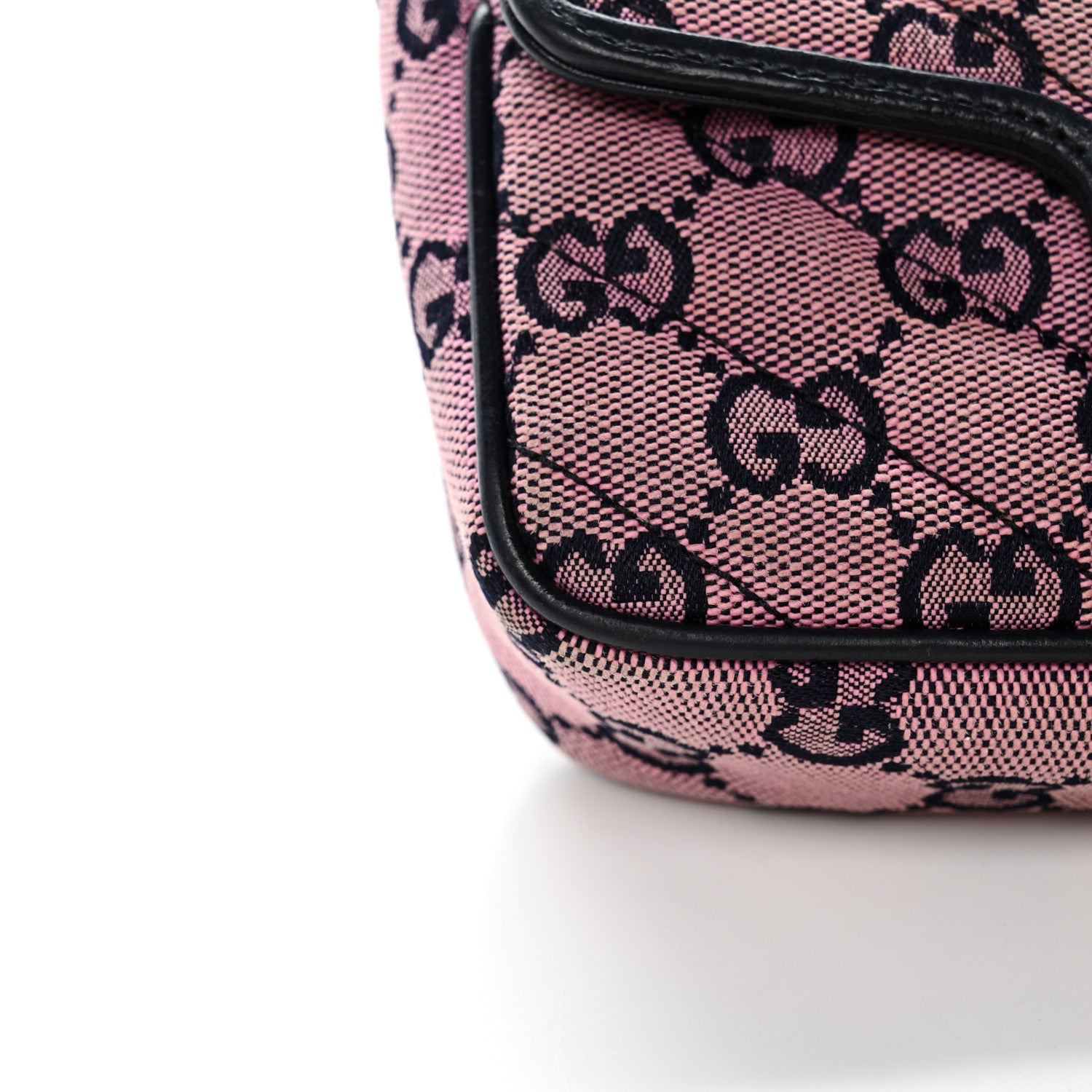 Monogram Multicolor Matelasse Diagonal Super Mini GG Marmont Shoulder Bag Pink Blue