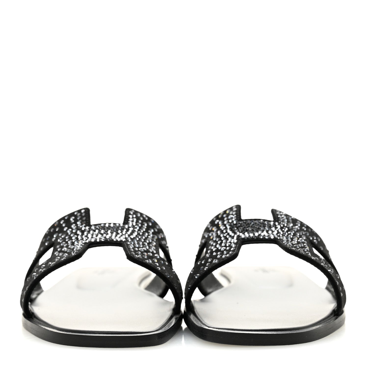 Suede Crystal Embellished Oran Sandals 37.5 Black