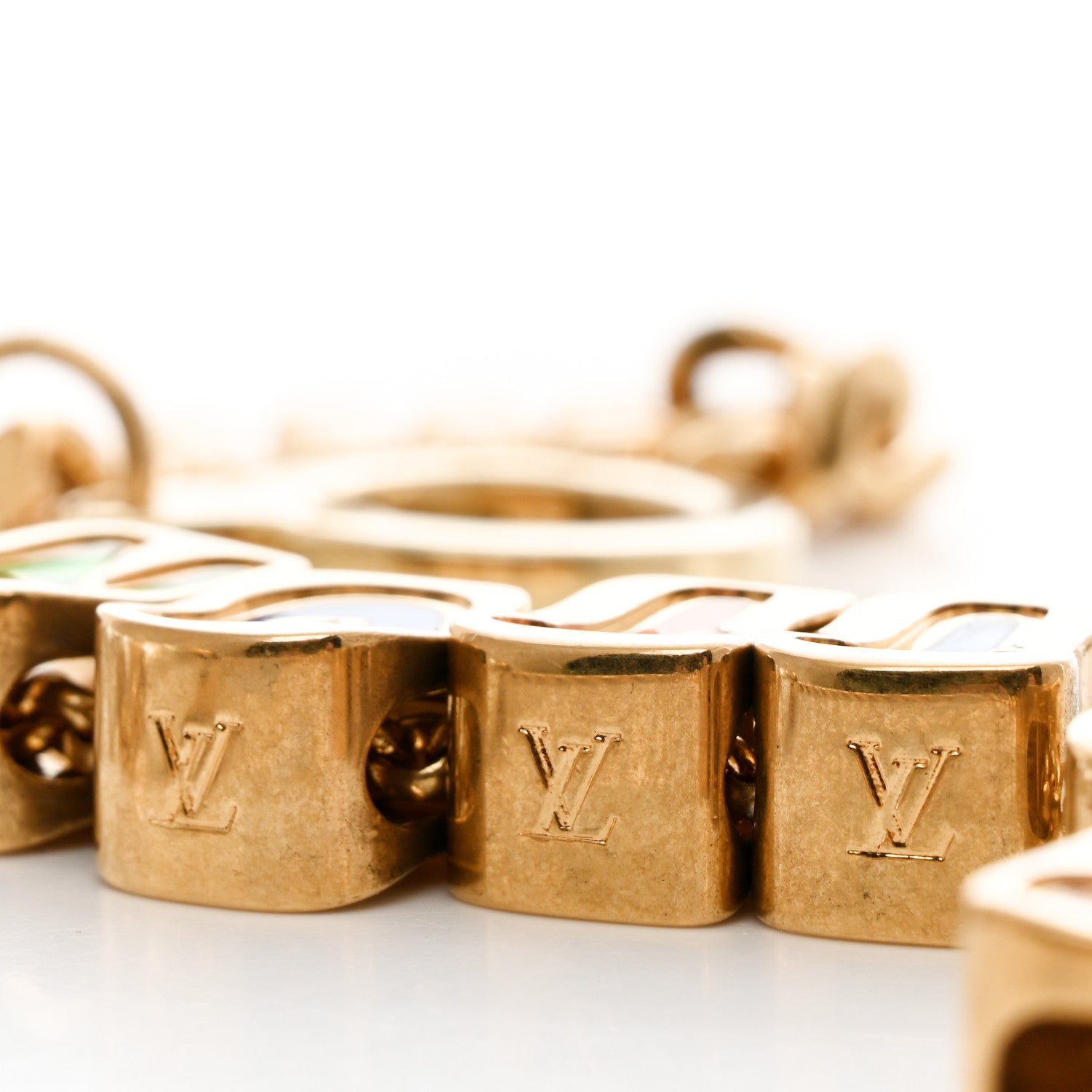 Metal Monogram Vuitton Belt Chain Gold Multicolor