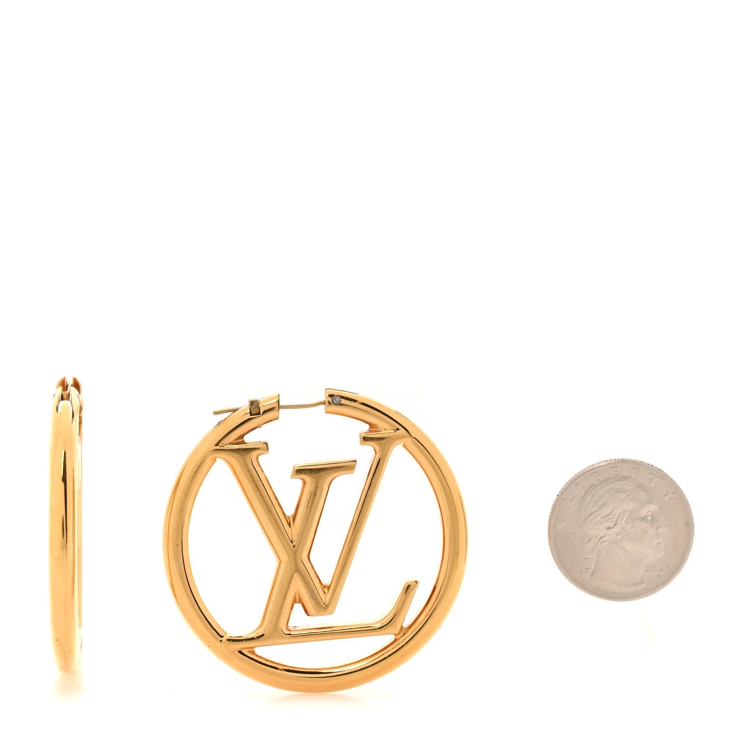 Metal Louise Hoop Earrings Gold