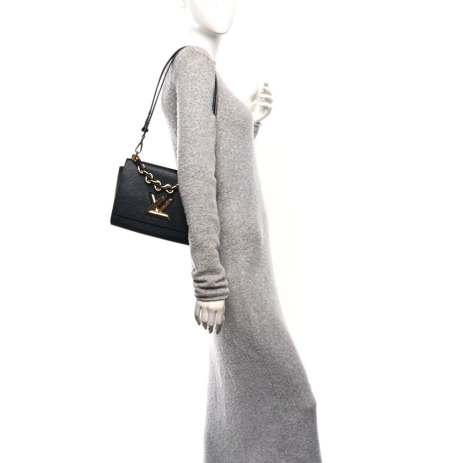 Epi Twist Braided Strap Shoulder Bag MM Black