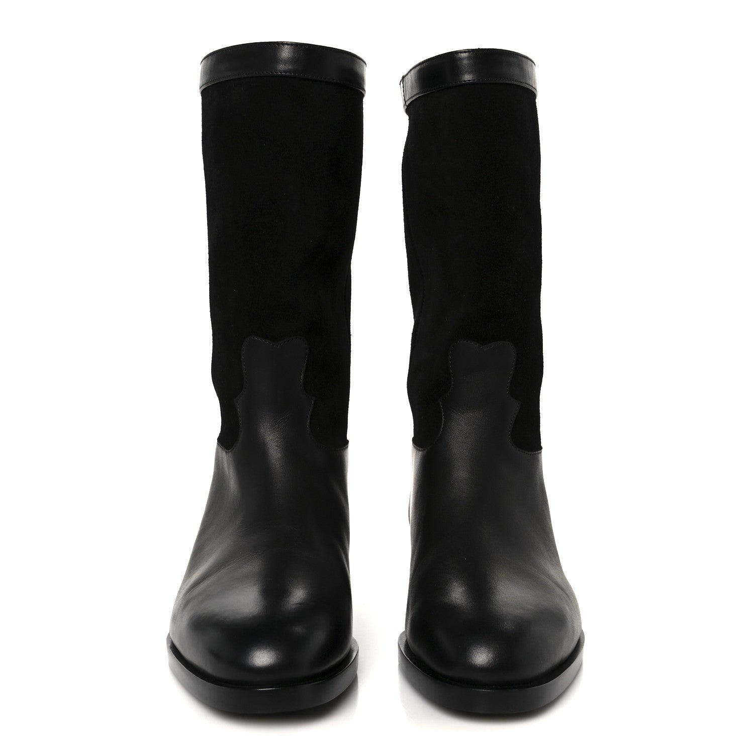 Suede Calfskin CC Short Boots 37.5 Black