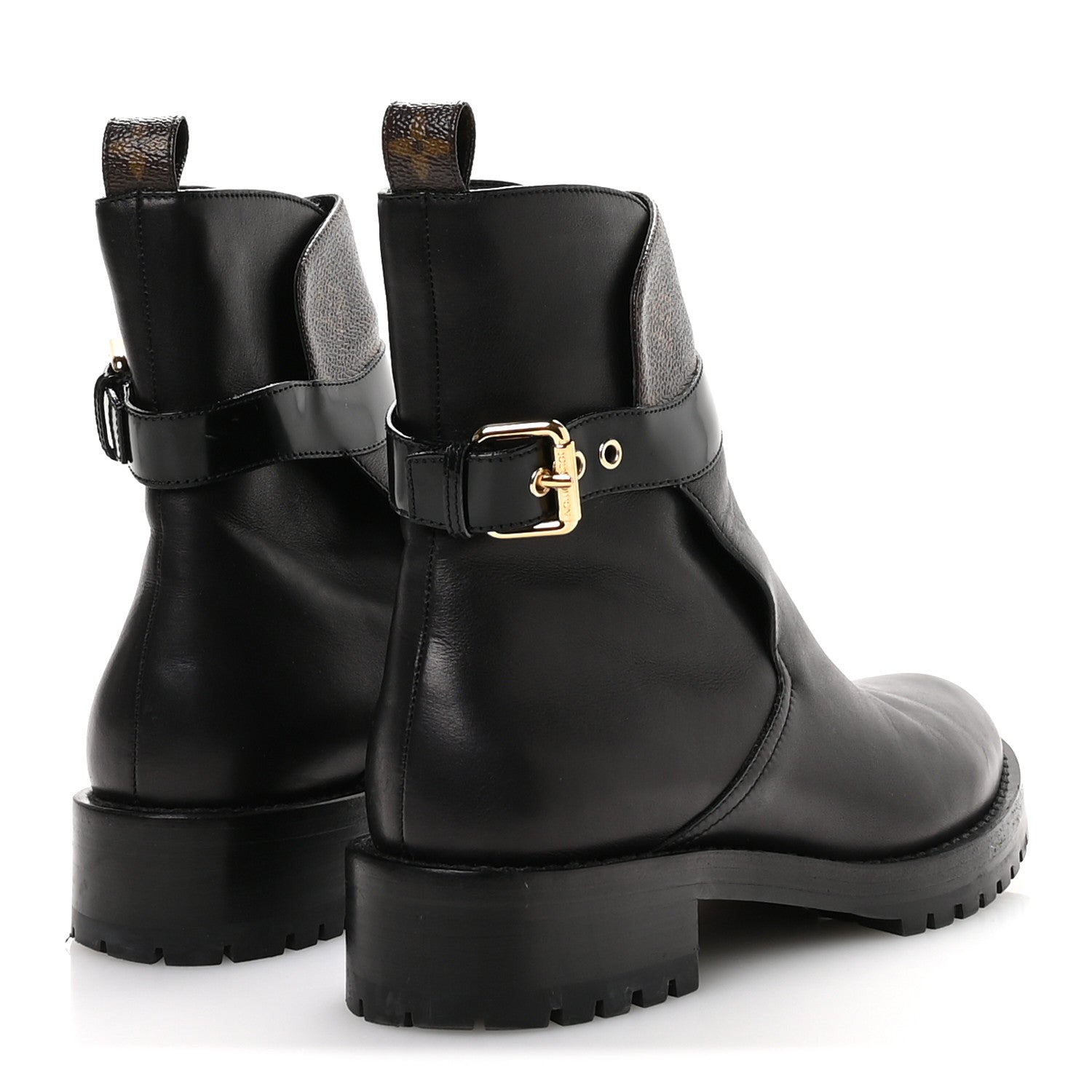 Calfskin Monogram Discovery Flat Ankle Boots 38 Black