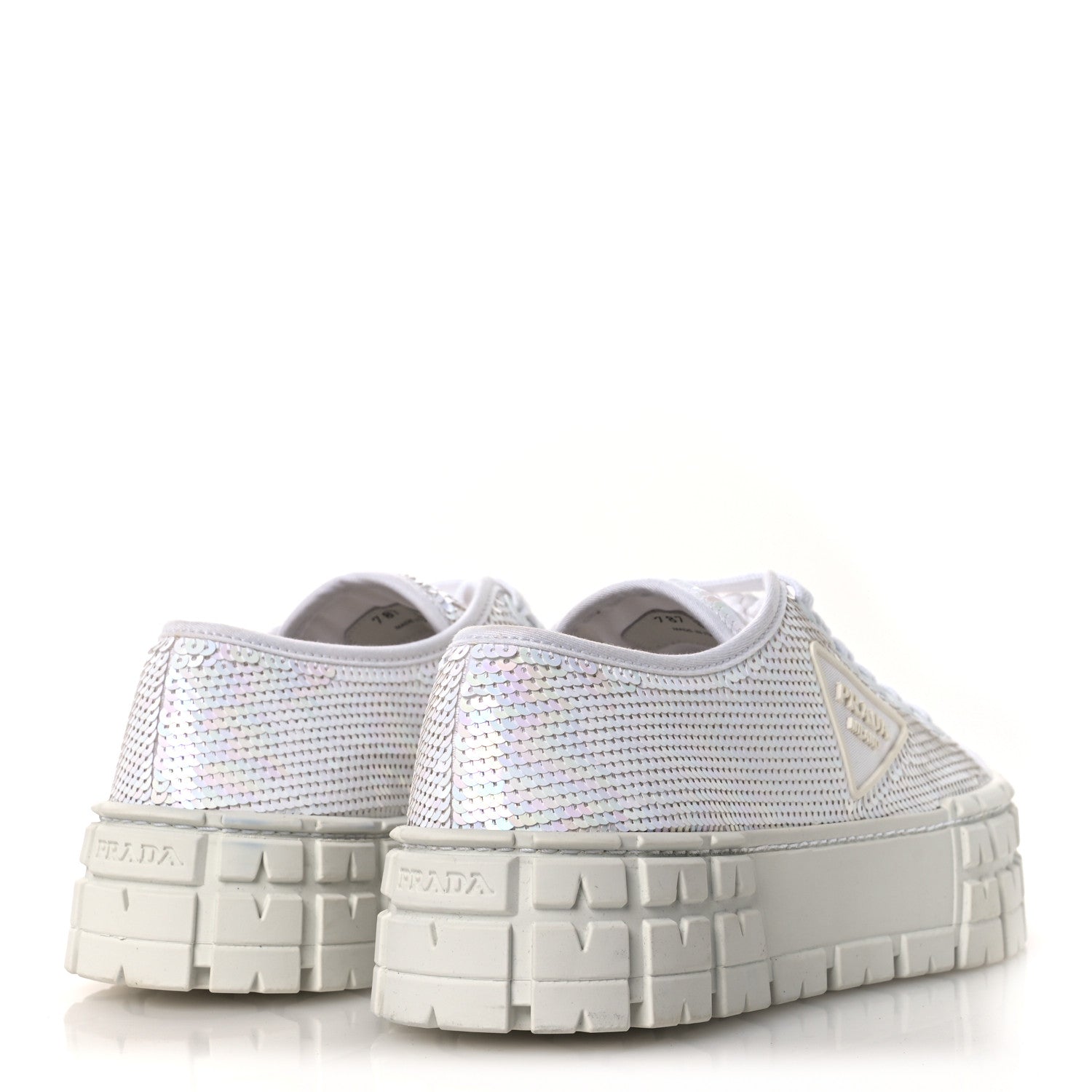 Paillettes Triangle Logo Double Wheel 50mm Sneakers 38.5 White