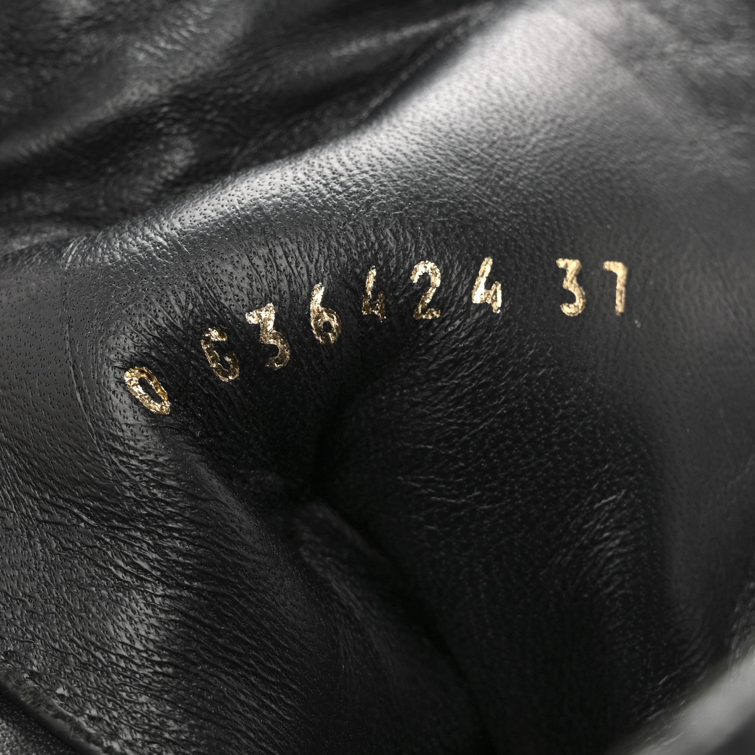Shiny Goatskin Calfskin Quilted Lace Up Combat Boots 37 Black