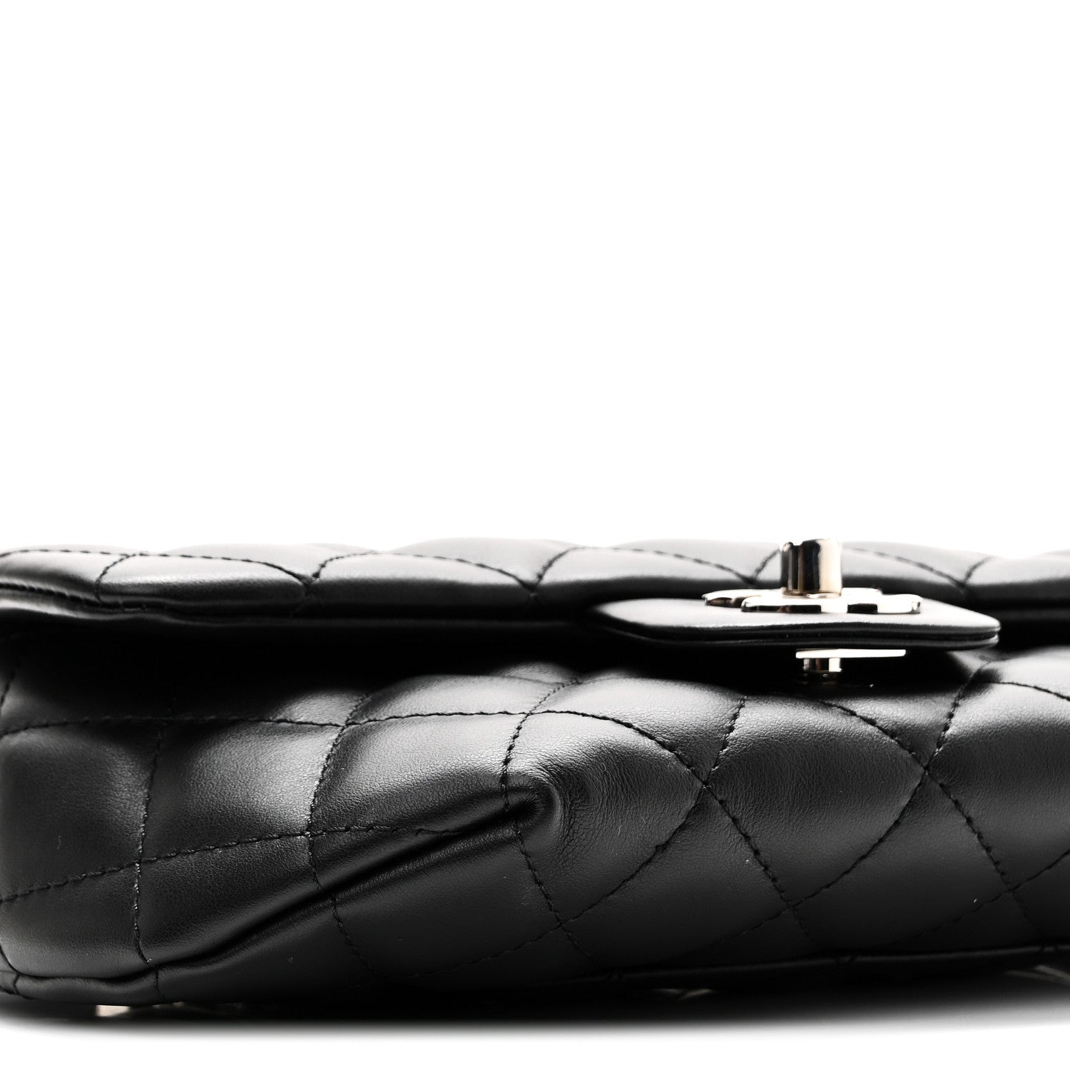 Calfskin Quilted CC Uniform Flap Belt Bag Black