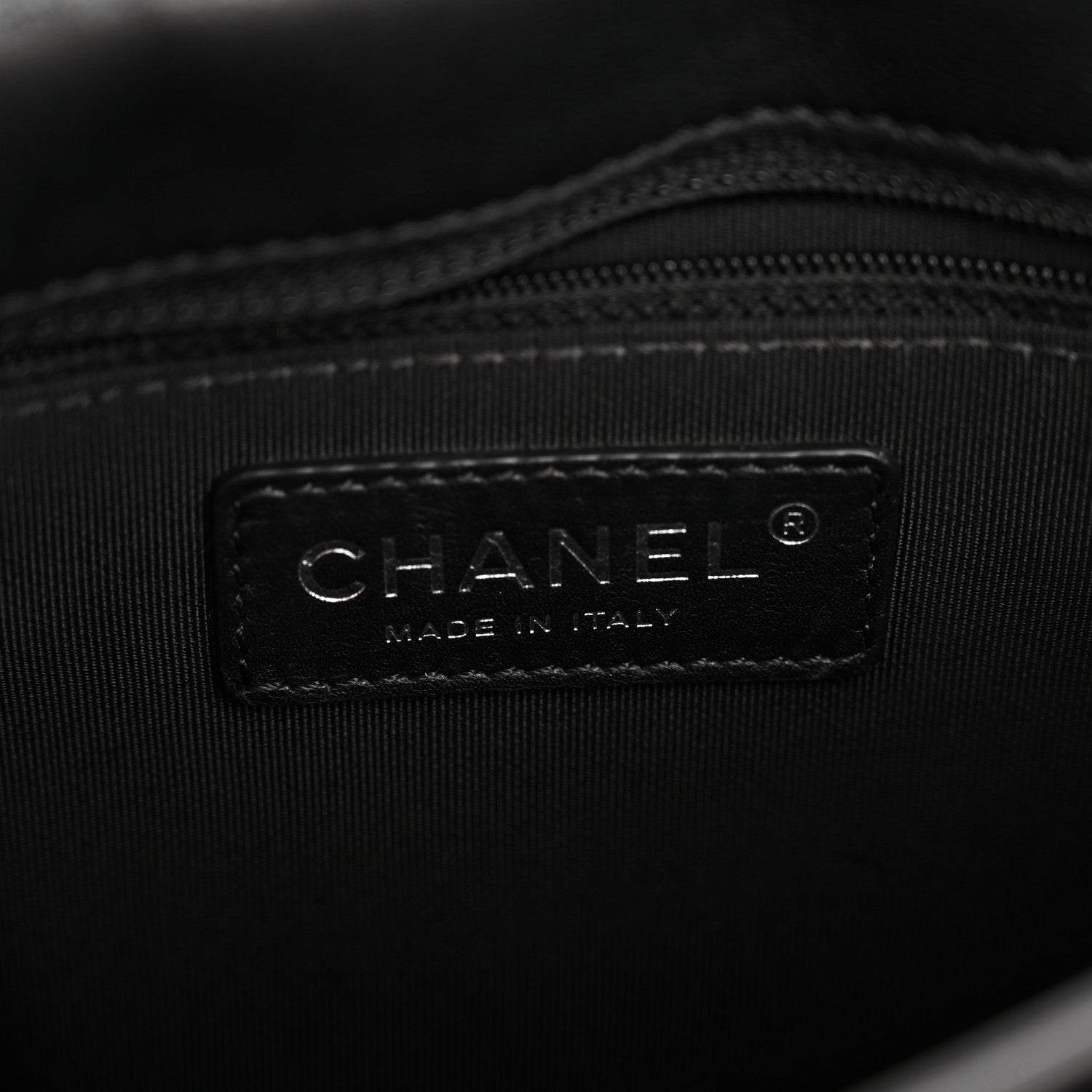 Lambskin Quilted Large Natural CC Flap Black