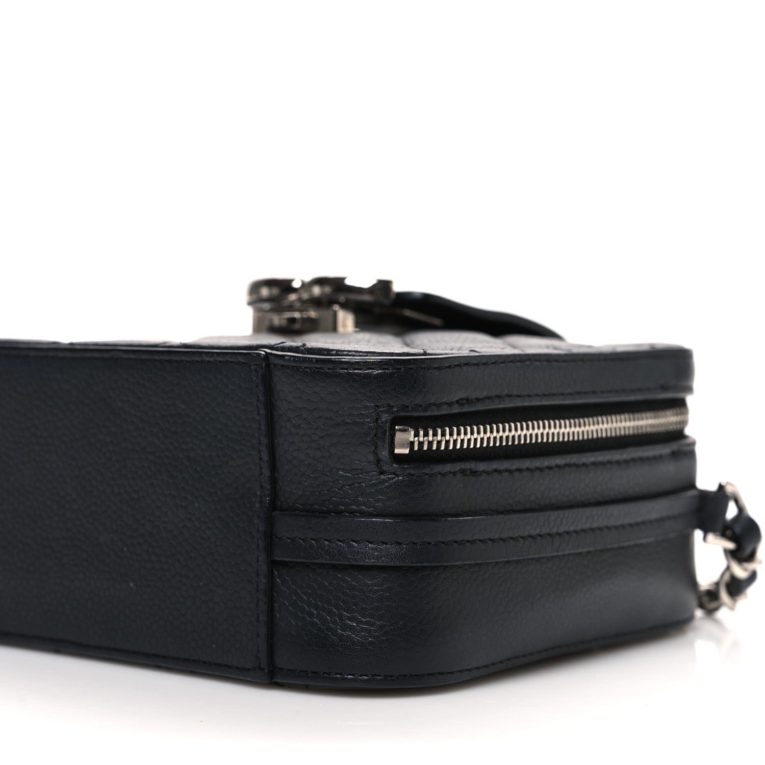 Lambskin Quilted Mini CC Box Camera Bag Black