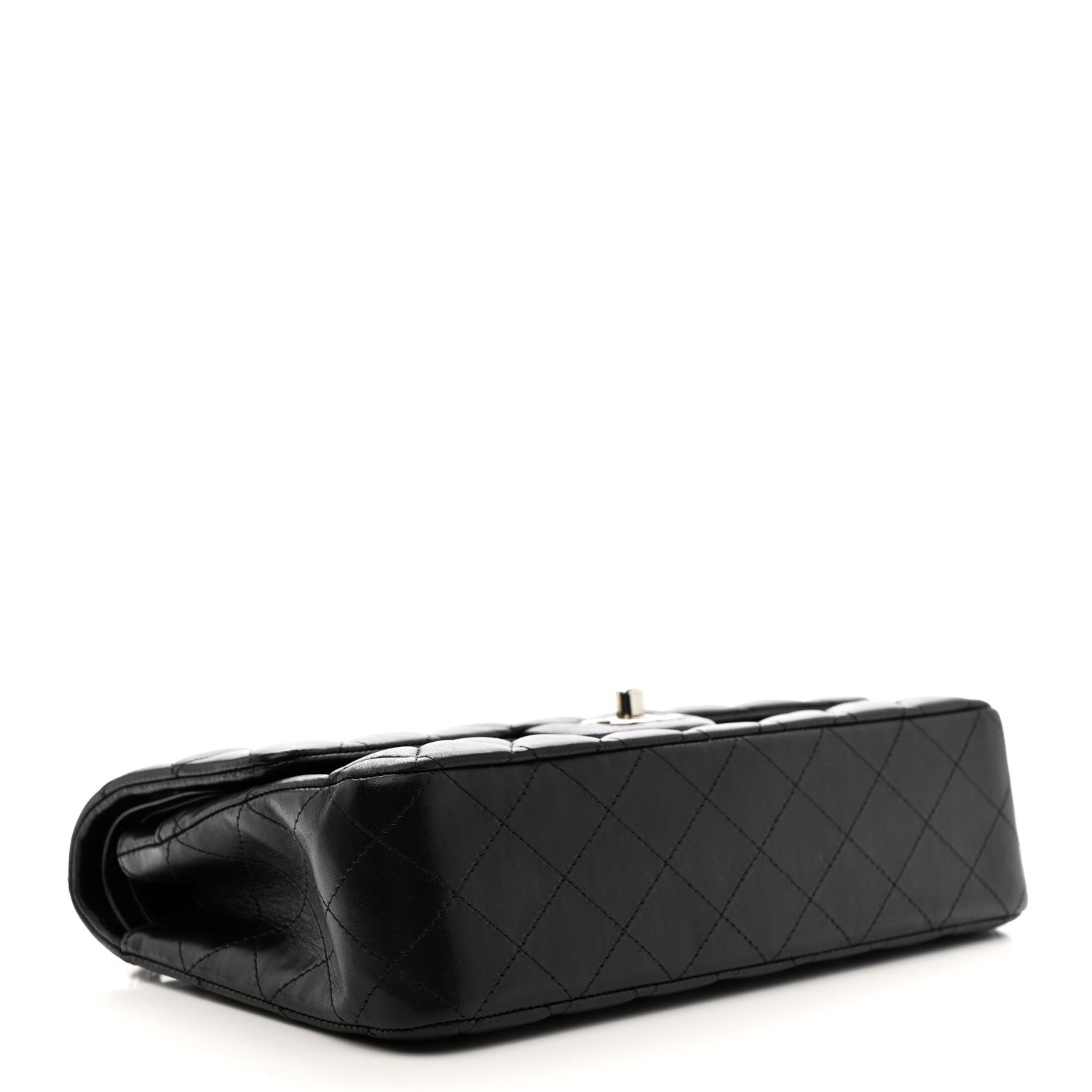 Lambskin Quilted Medium Double Flap Black