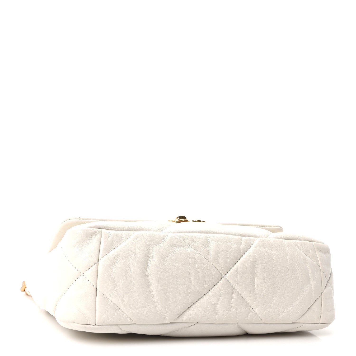 Goatskin Quilted Medium Chanel 19 Flap White