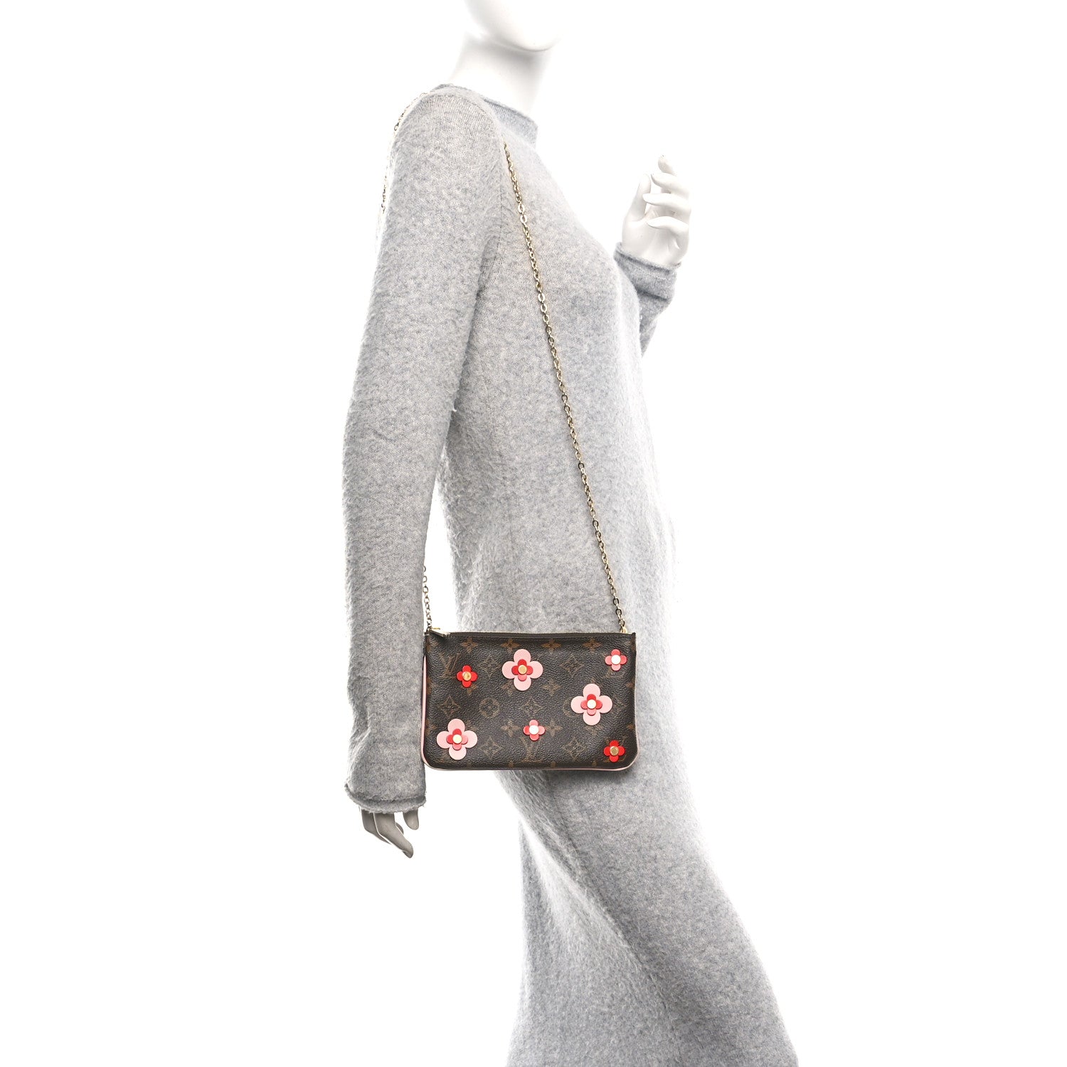 Monogram Blooming Flowers Double Zip Pochette