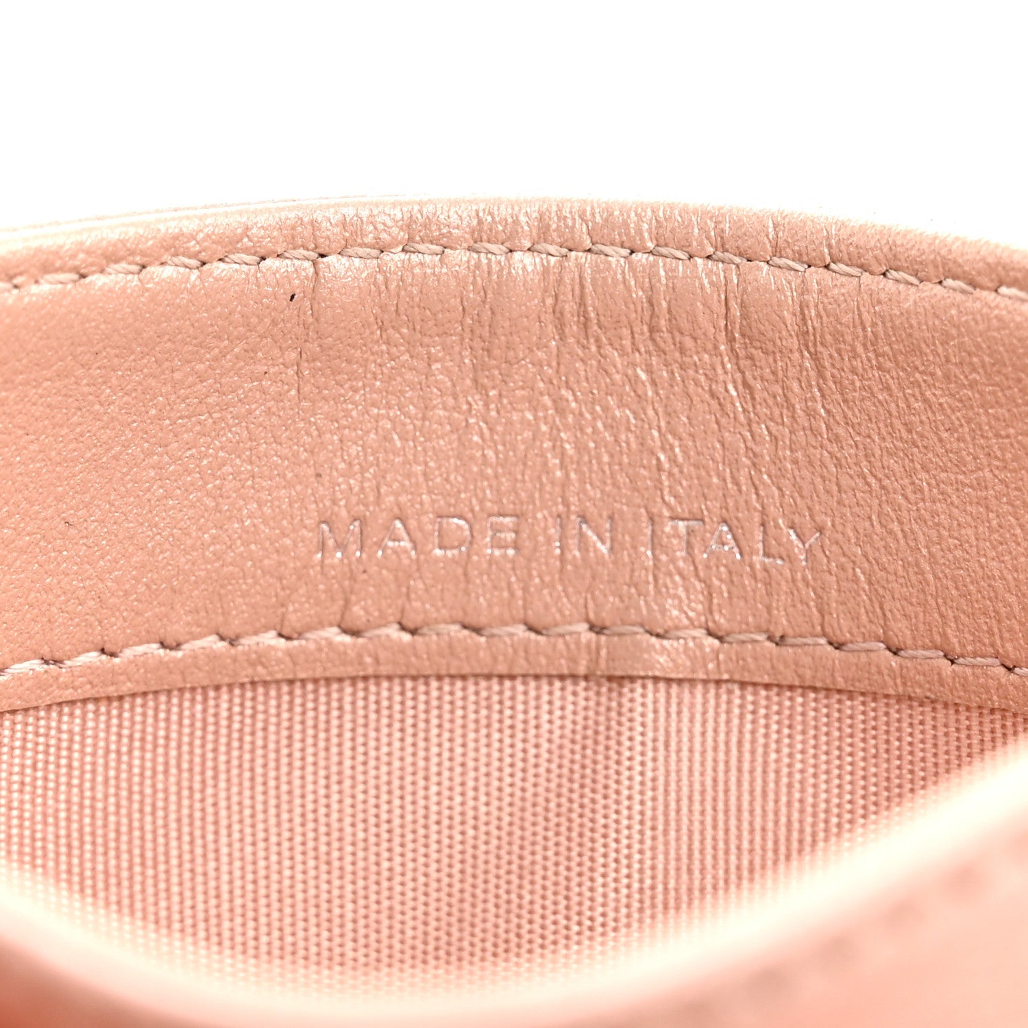 Goatskin Camellia Embossed Card Holder Light Pink
