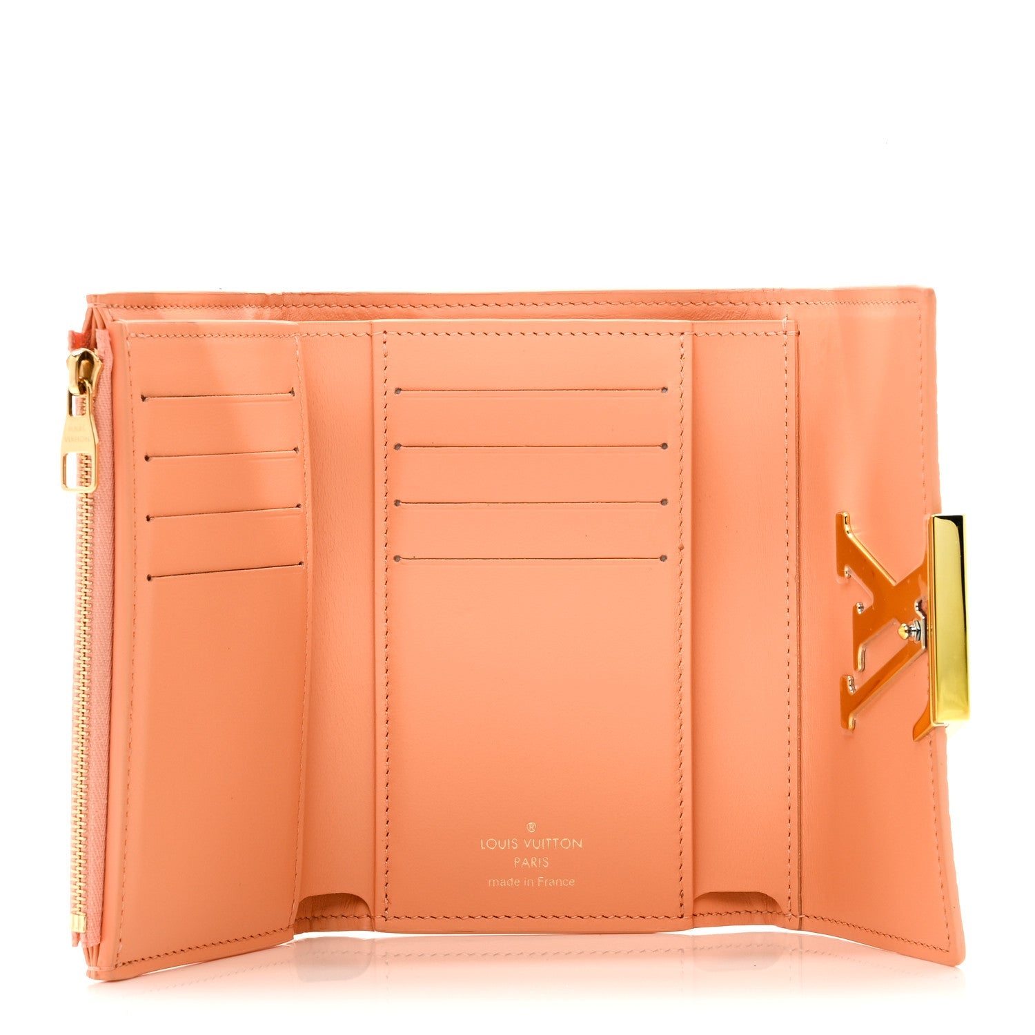 Taurillon Capucines Compact Maxi Wallet Apricot Orange