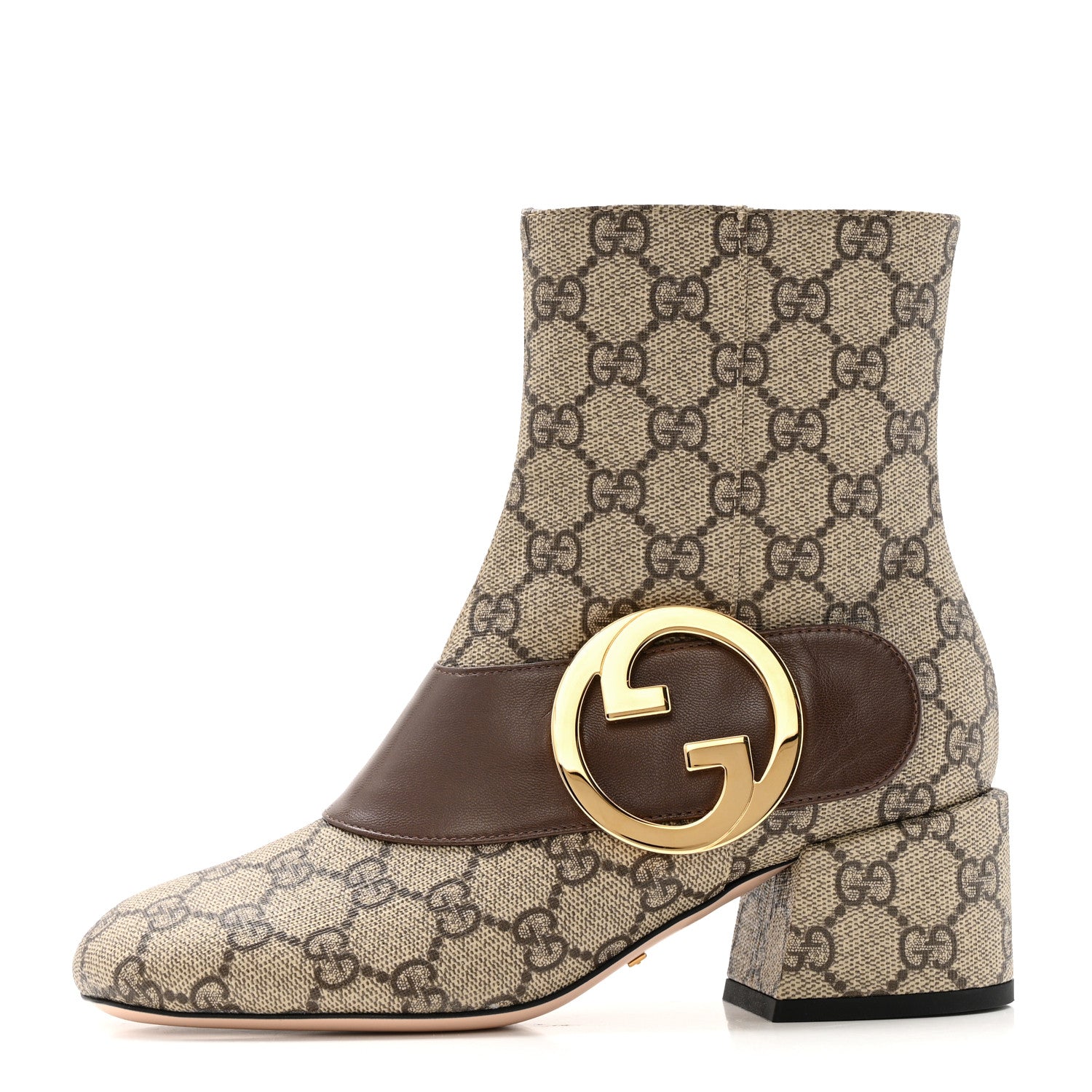 GG Supreme Monogram Malaga Kid Blondie 55mm Ankle Boots 35 Beige Ebony New Acero