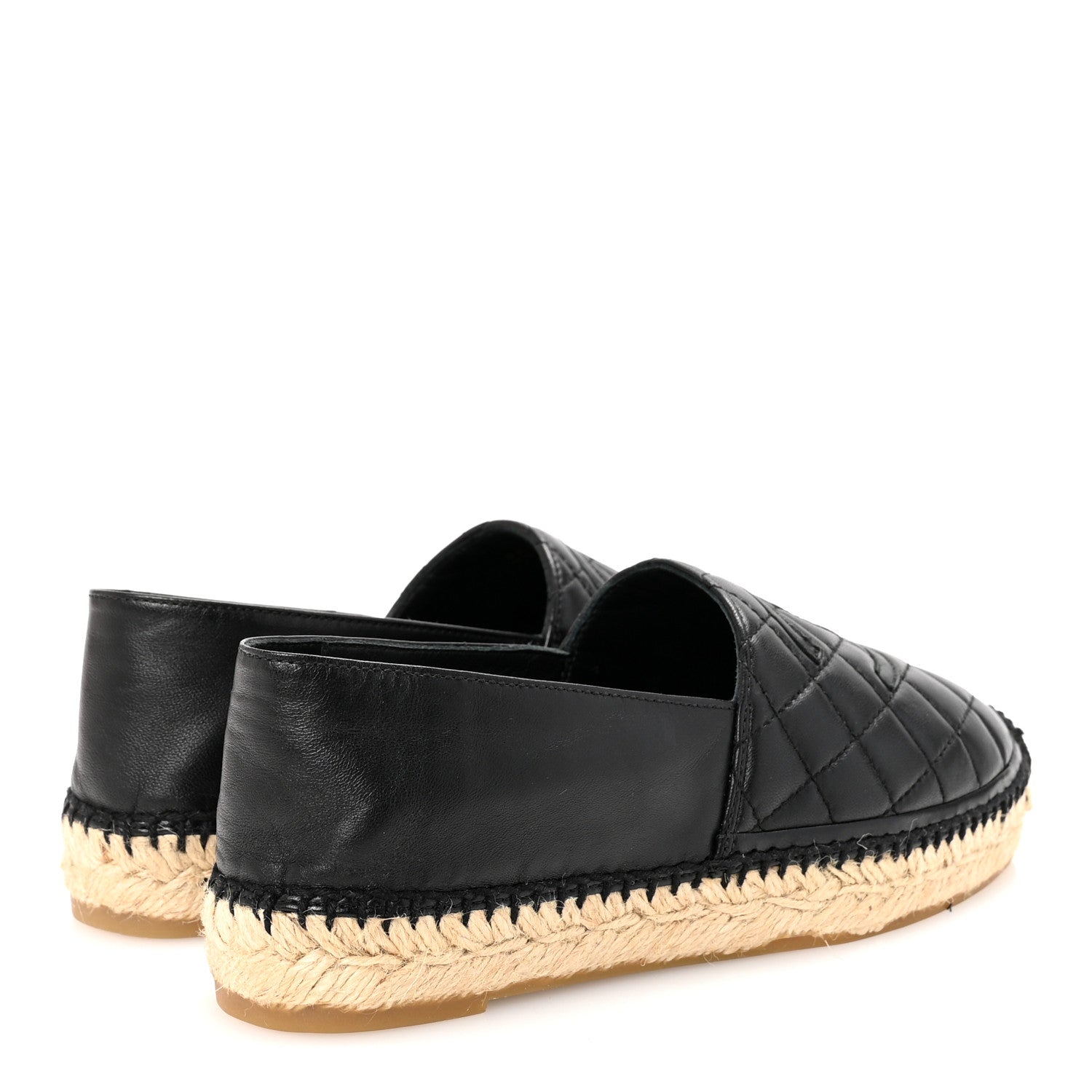 Lambskin Quilted CC Espadrilles 36 Black