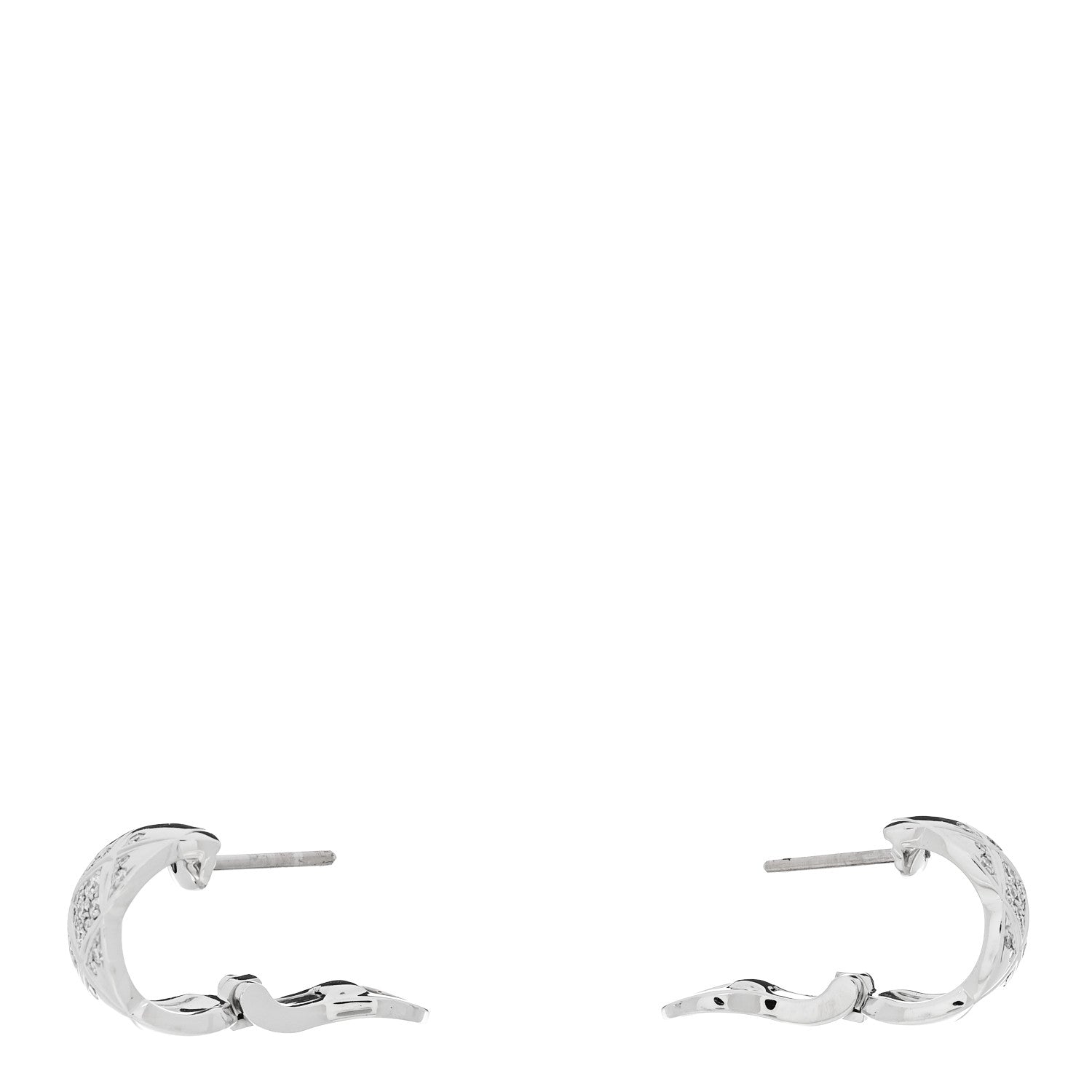 18K White Gold Diamond Coco Crush Wide Hoop Earrings