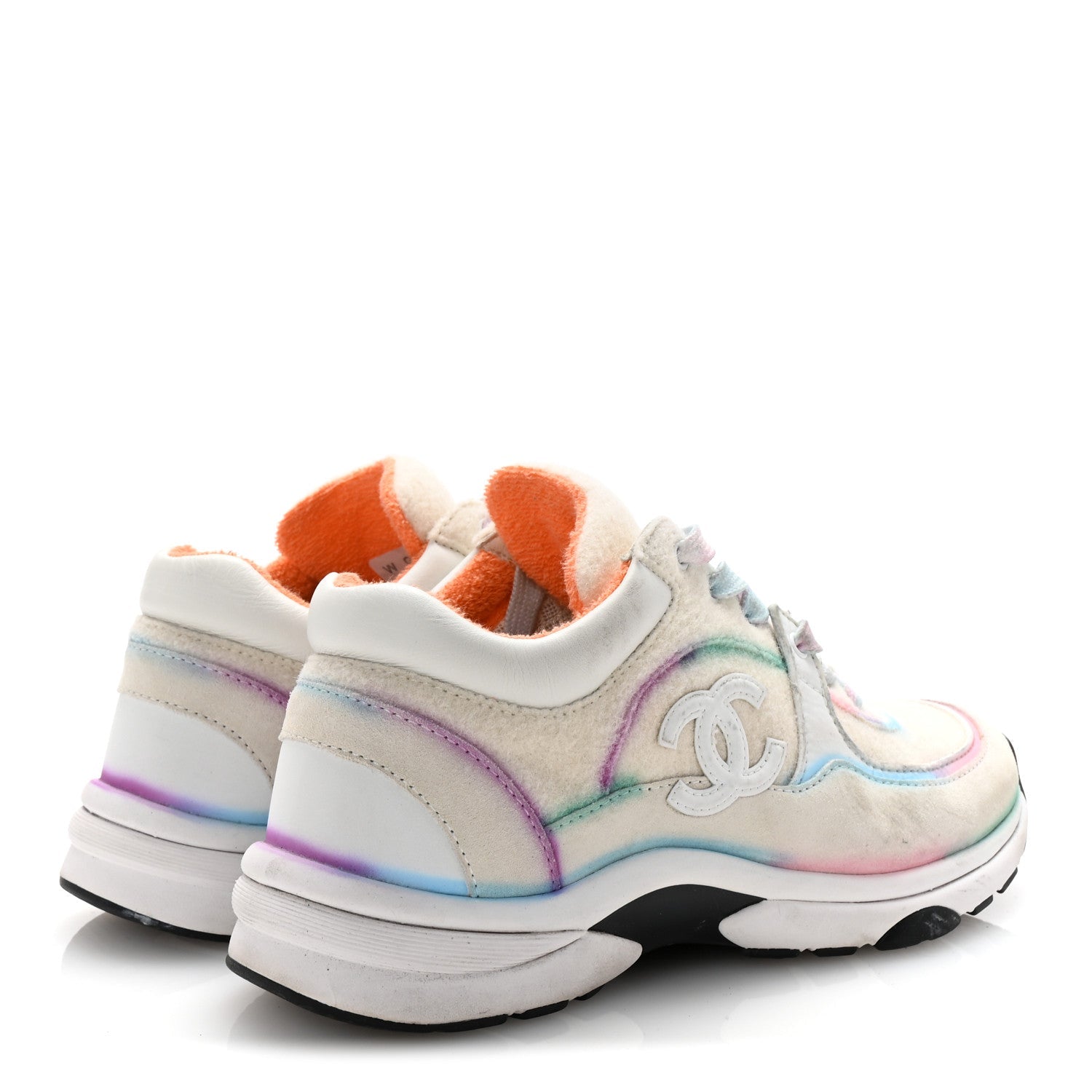 Wool Suede Calfskin CC Sneakers 36.5 Multicolor