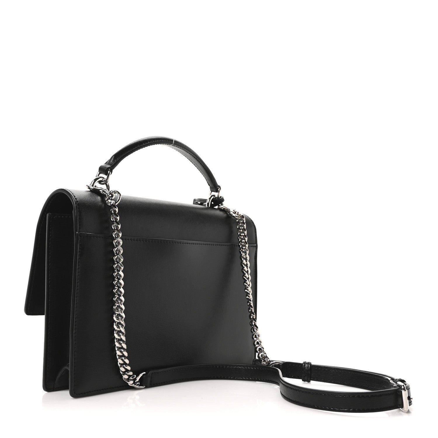 Smooth Calfskin Medium Monogram Sunset Satchel Black