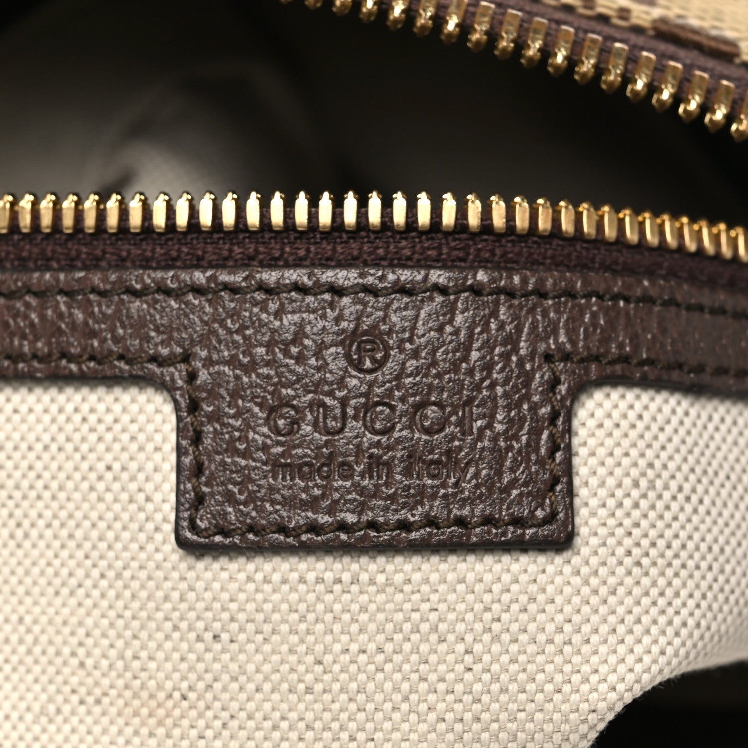 Monogram Jumbo GG Textured Dollar Calfskin Web Wristlet Messenger Bag Camel Ebony New Acero