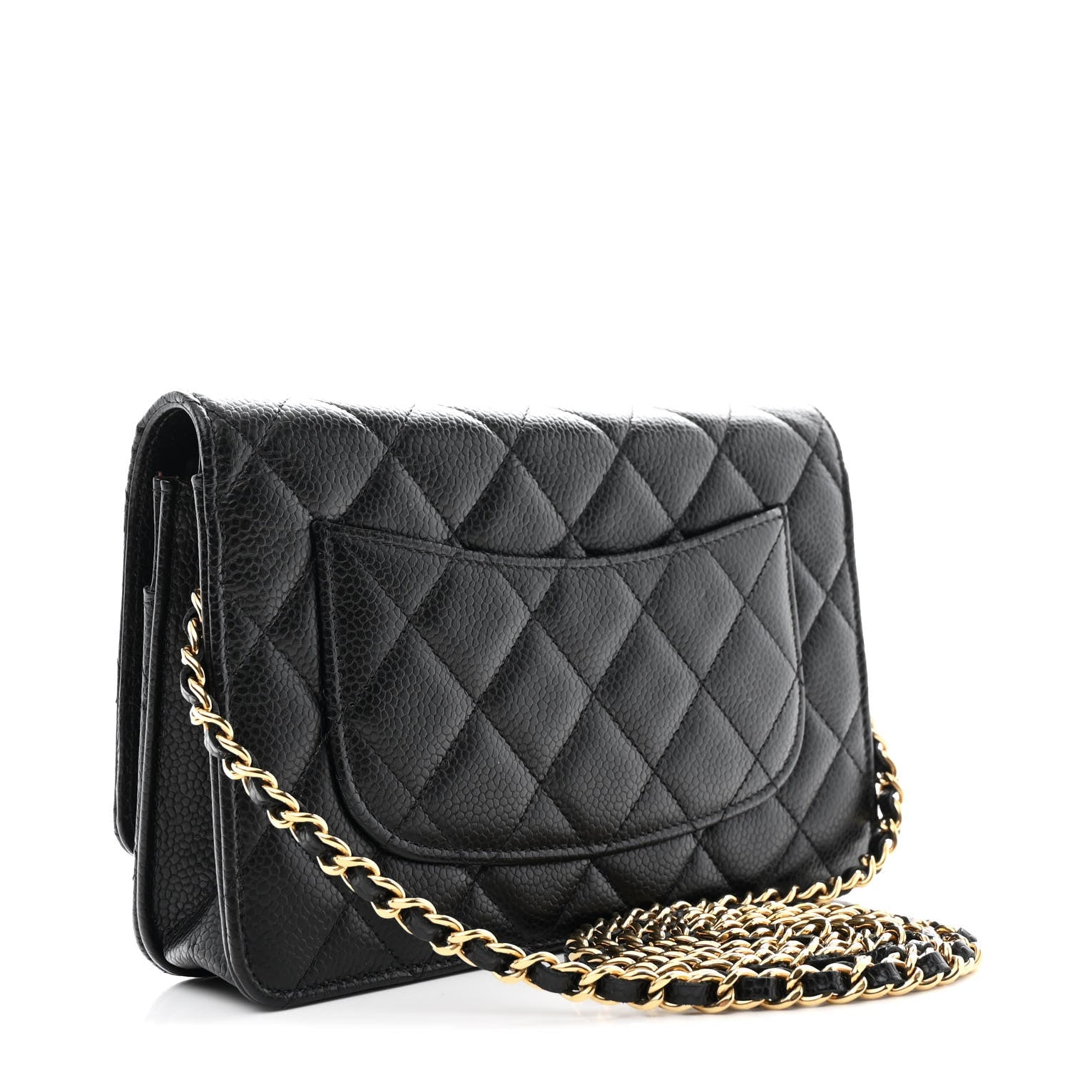 Caviar Quilted Wallet On Chain WOC Black