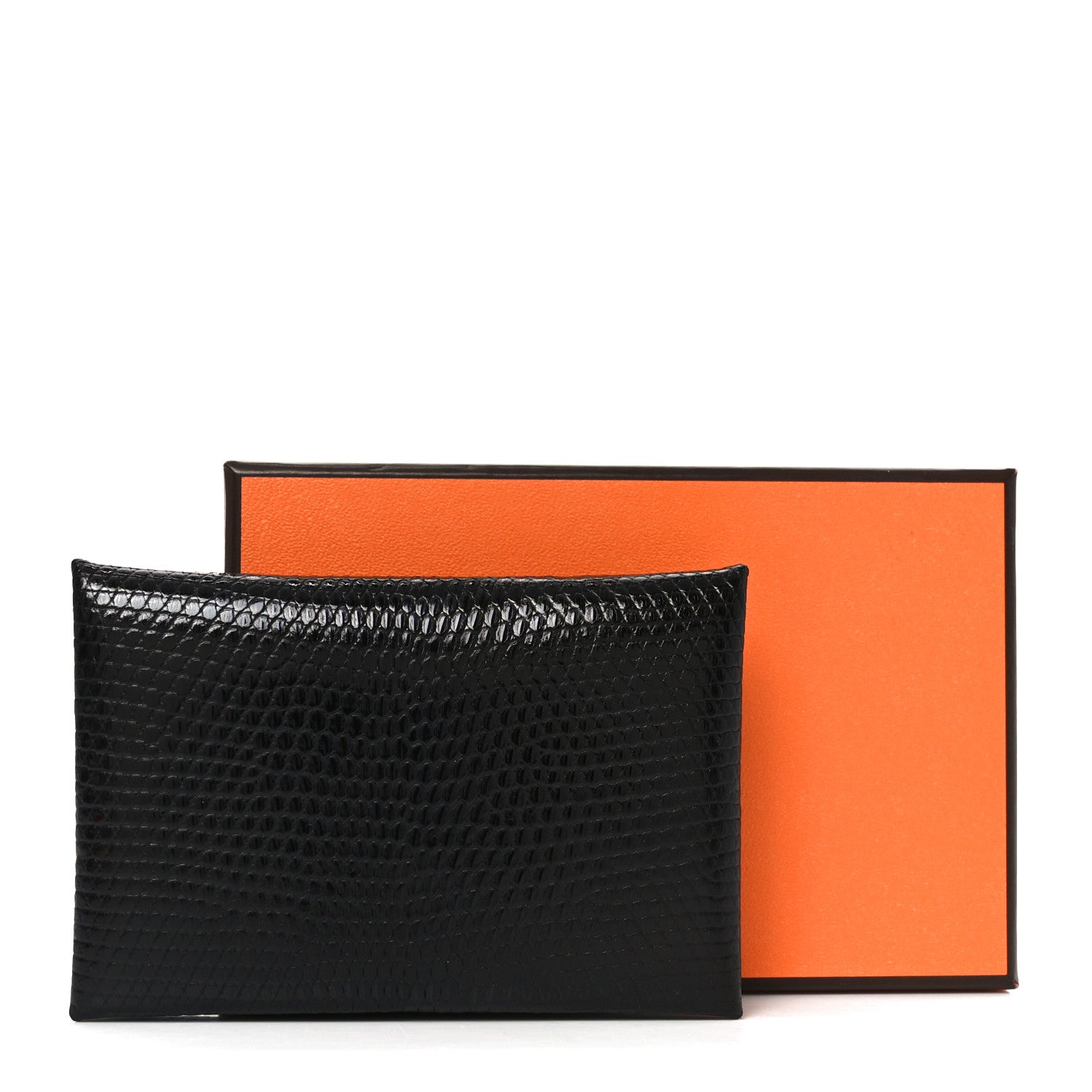 Lizard Calvi Card Case Black