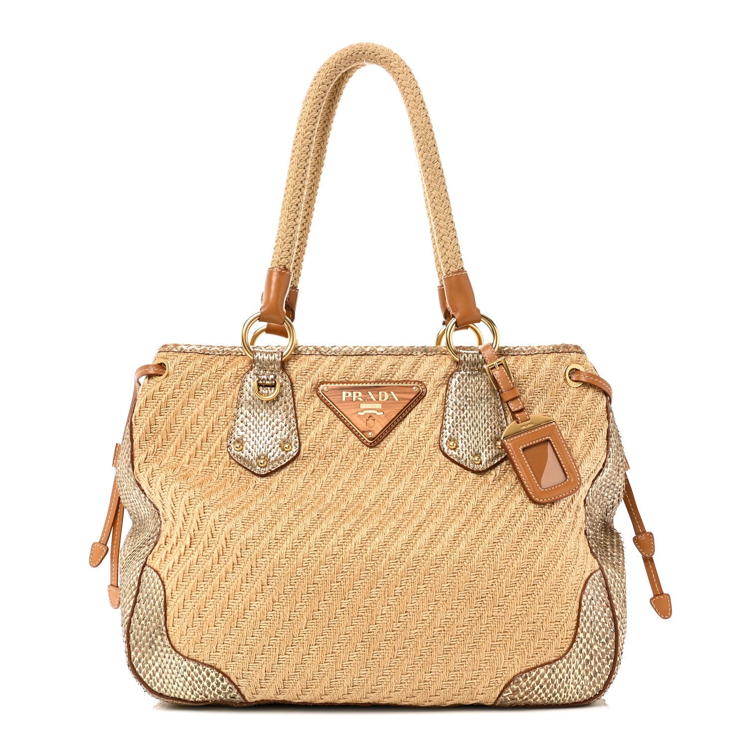 Jute Snakeskin Tote Oro