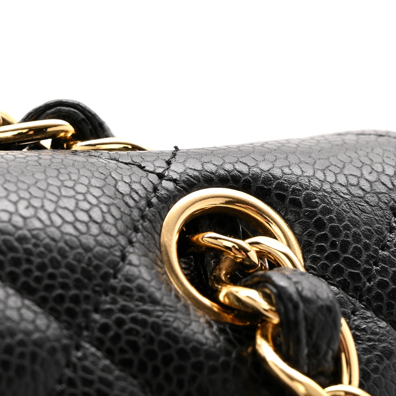 Caviar Quilted Maxi Double Flap  Black