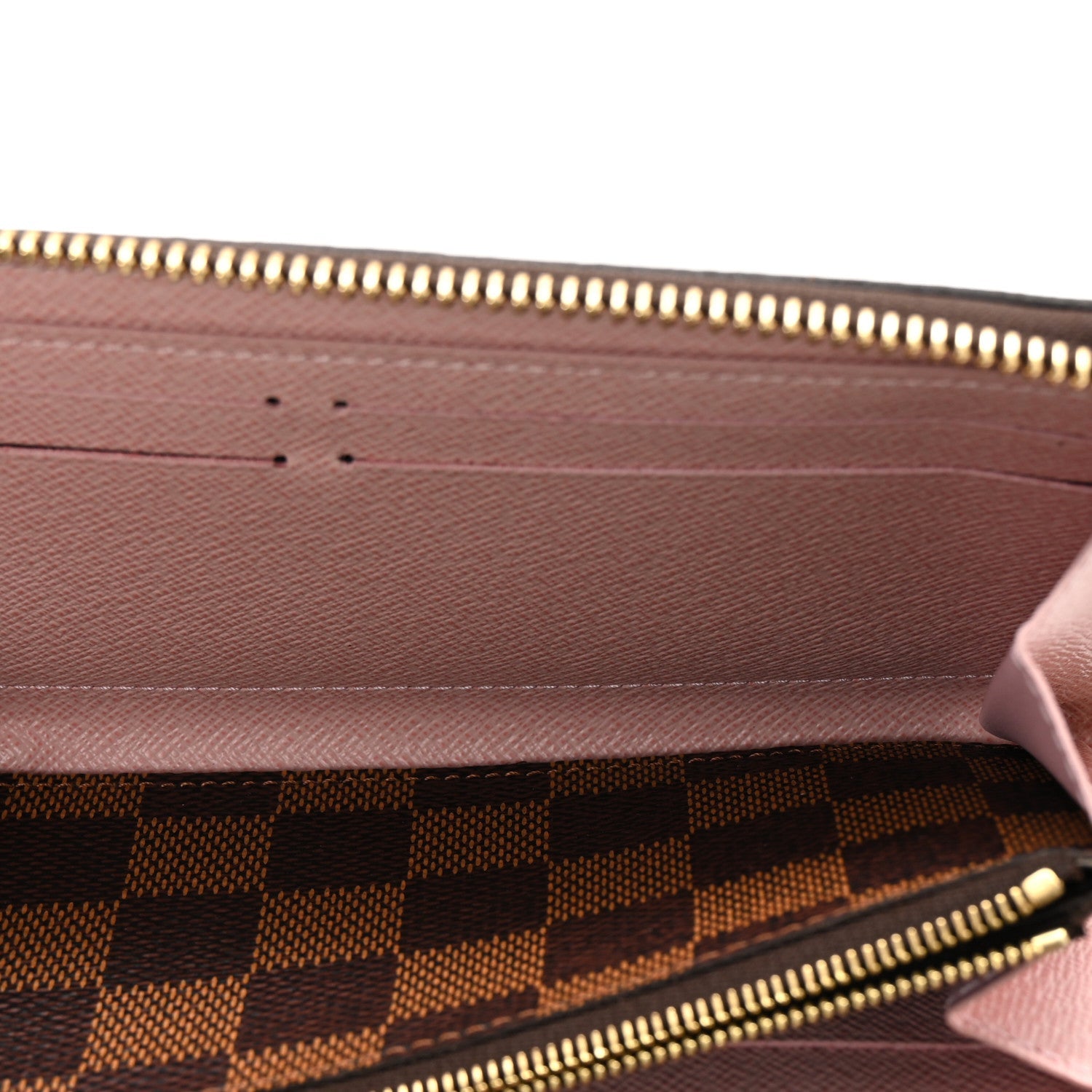 Damier Ebene Clemence Wallet Rose Ballerine