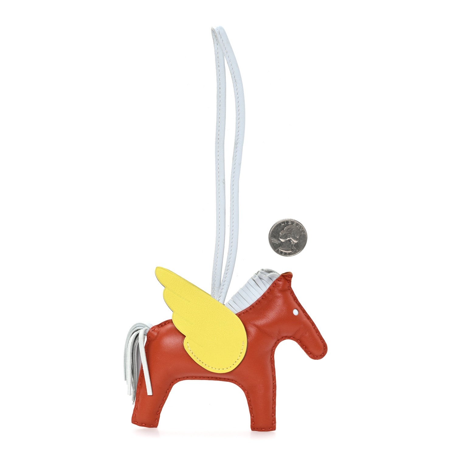 Milo Lambskin Grigri Rodeo Pegase Horse Bag Charm MM Cornaline