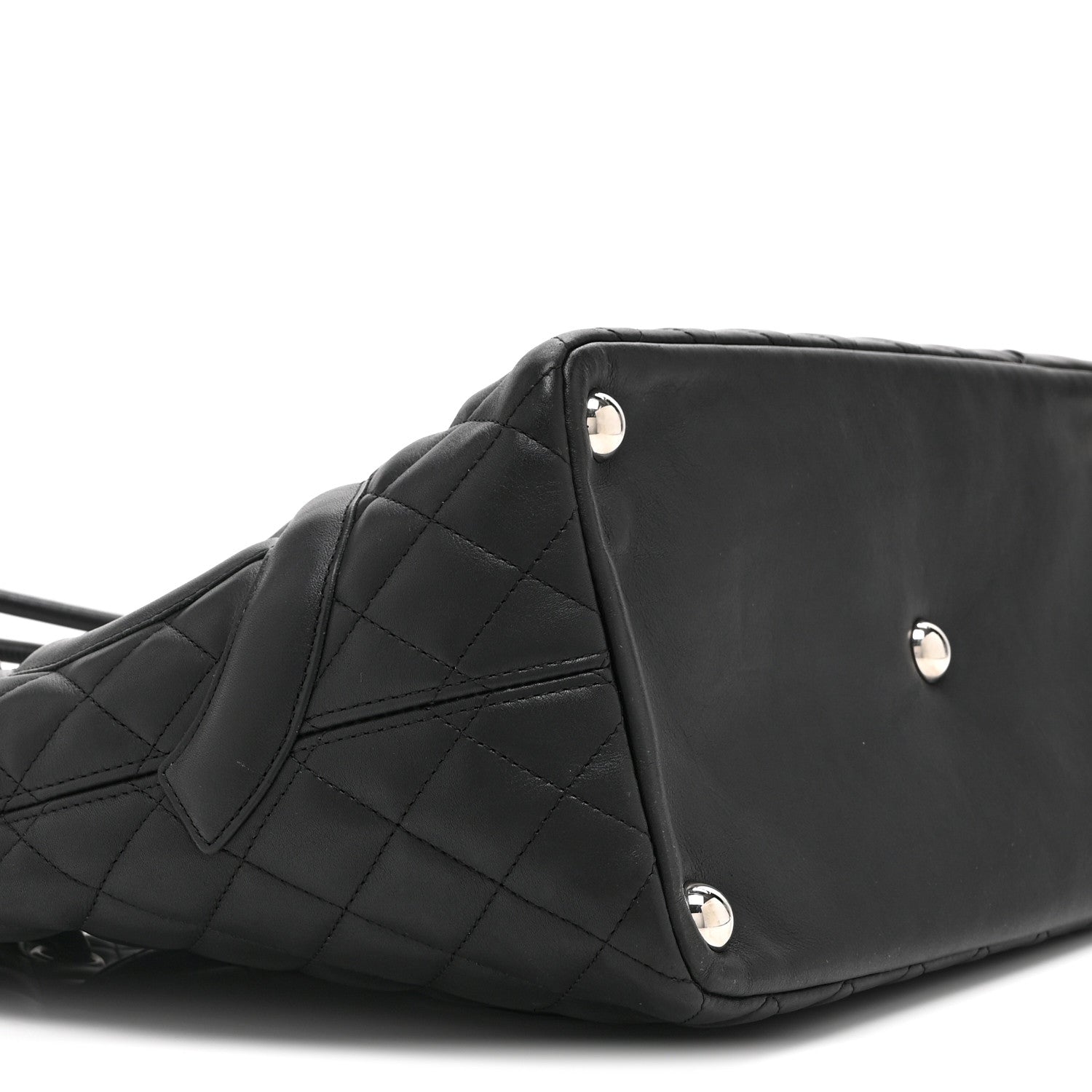 Calfskin Quilted Large Cambon Tote Black