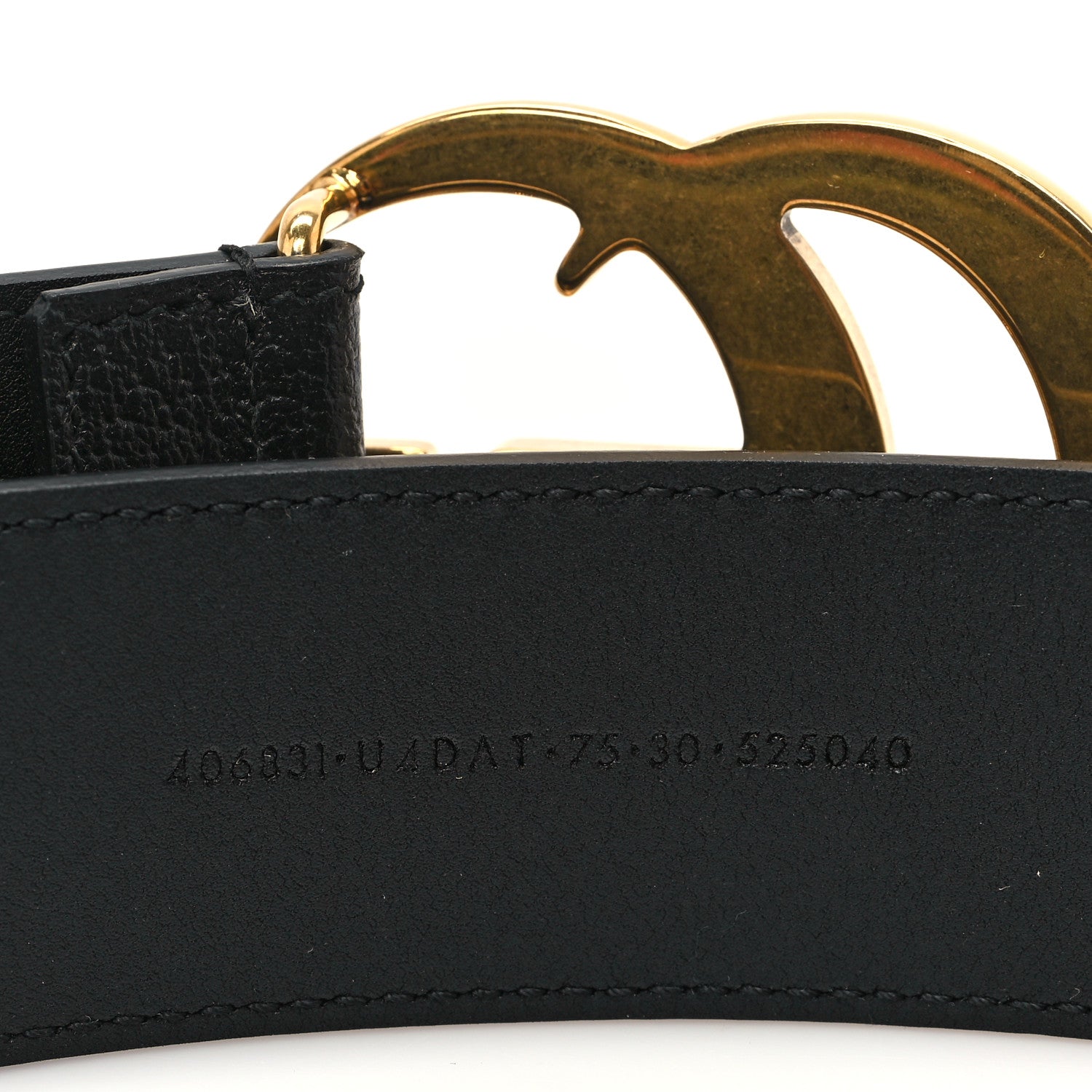 X ADIDAS Textured Dollar Calfskin Double G 40mm Belt 75 30 Black