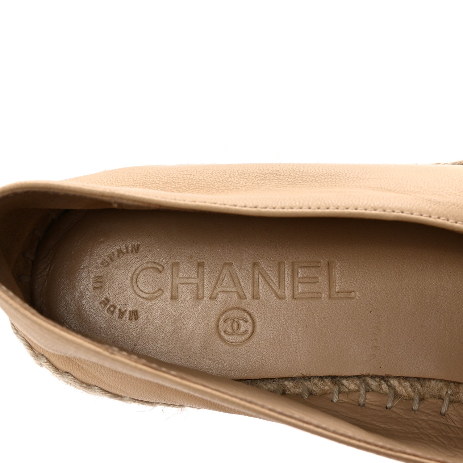 Lambskin CC Espadrilles 37 Beige Black