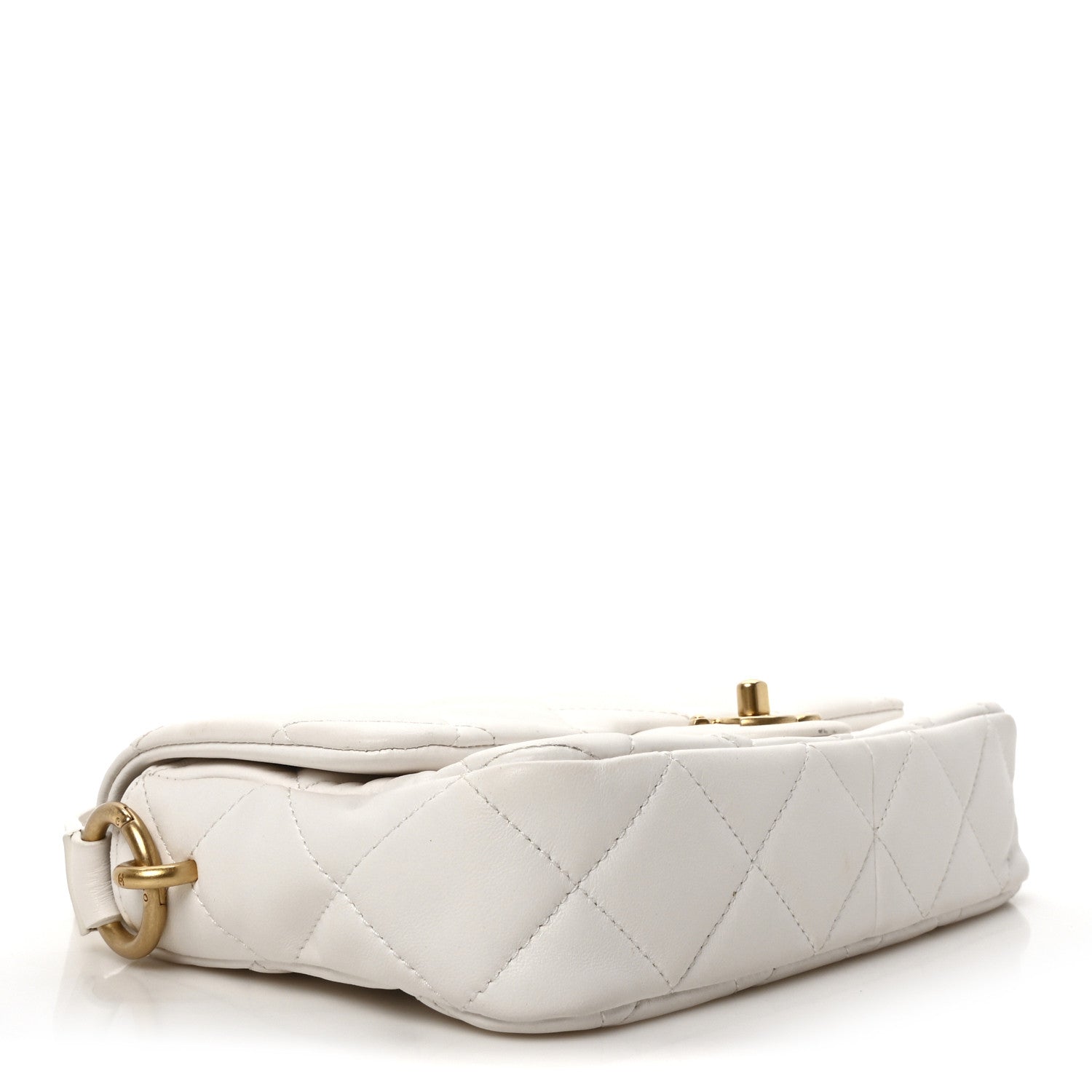 Lambskin Quilted Flap White