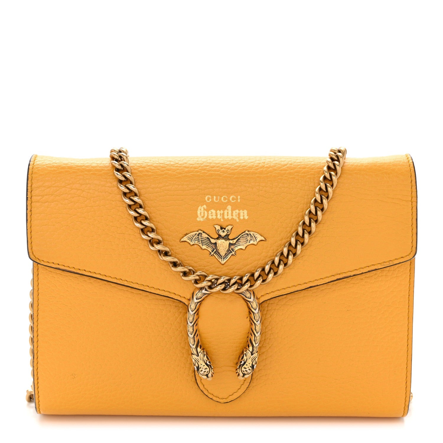 Calfskin Garden Dionysus Chain Wallet Yellow