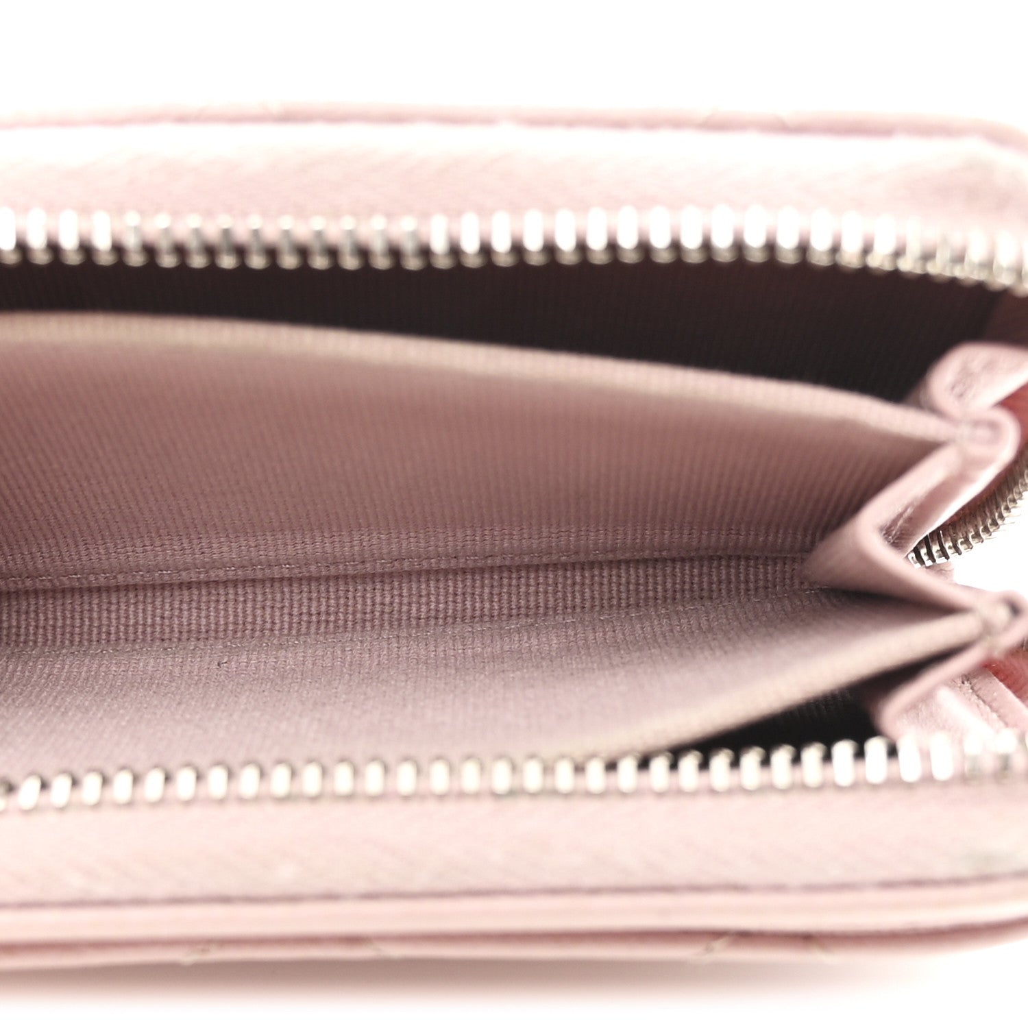 Caviar Quilted Zip Coin Purse Light Pink