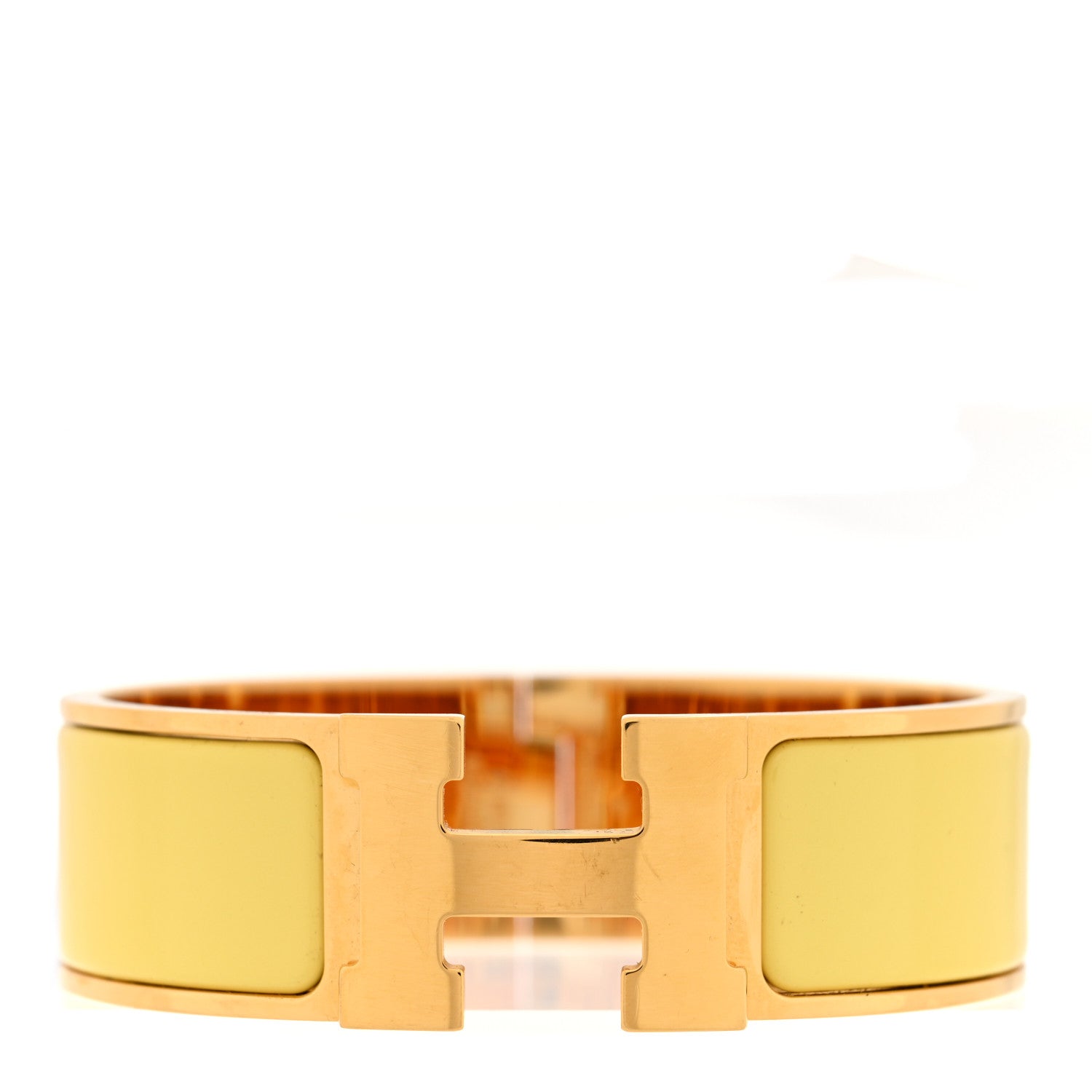 Enamel Wide Clic Clac H Bracelet PM Jaune Citron